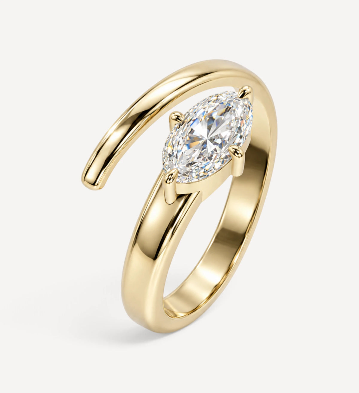 Step Cut Moval Diamond Pinky Ring | One Of A Kind