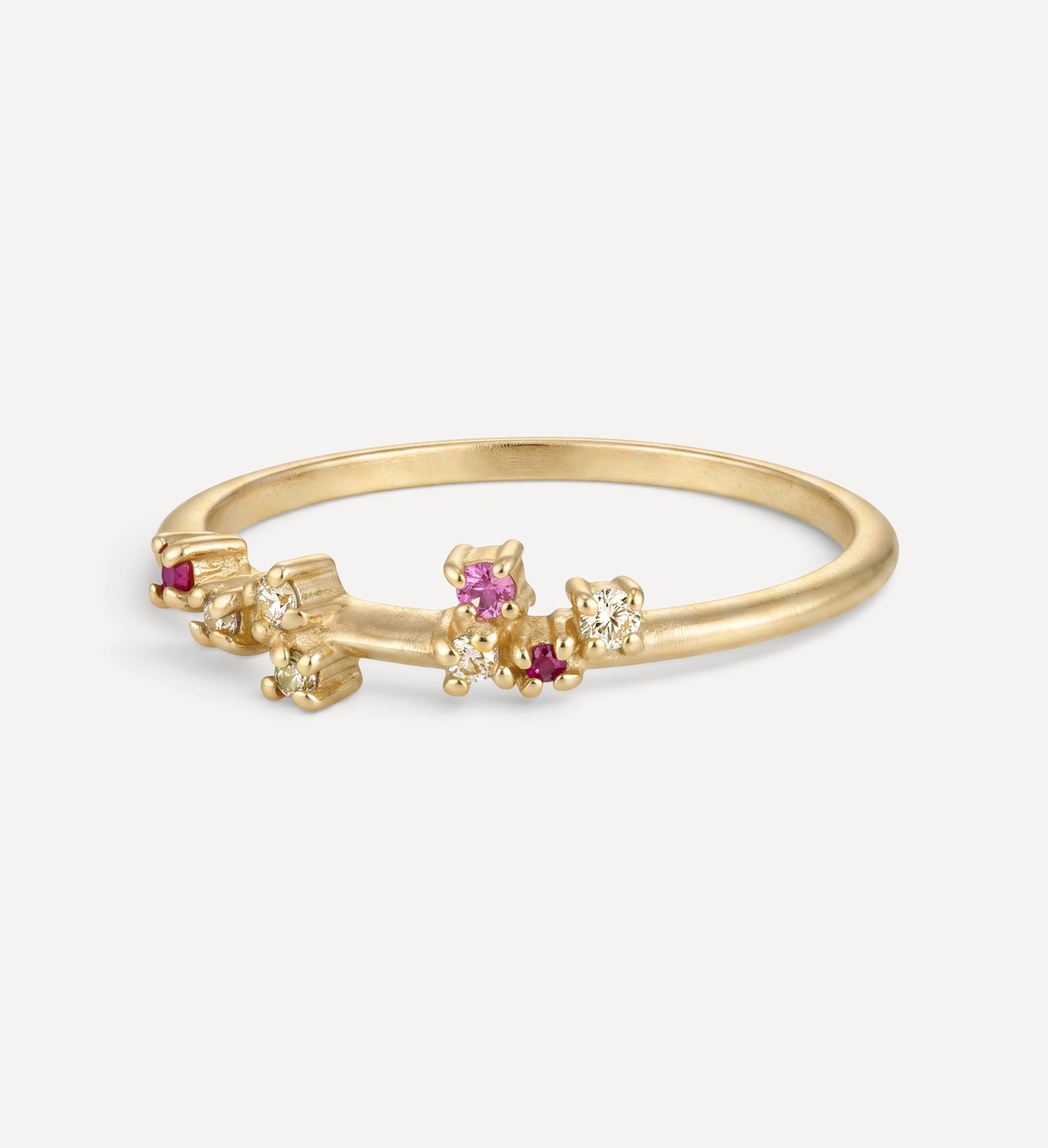 Ayla ring | rubies & champagne diamonds