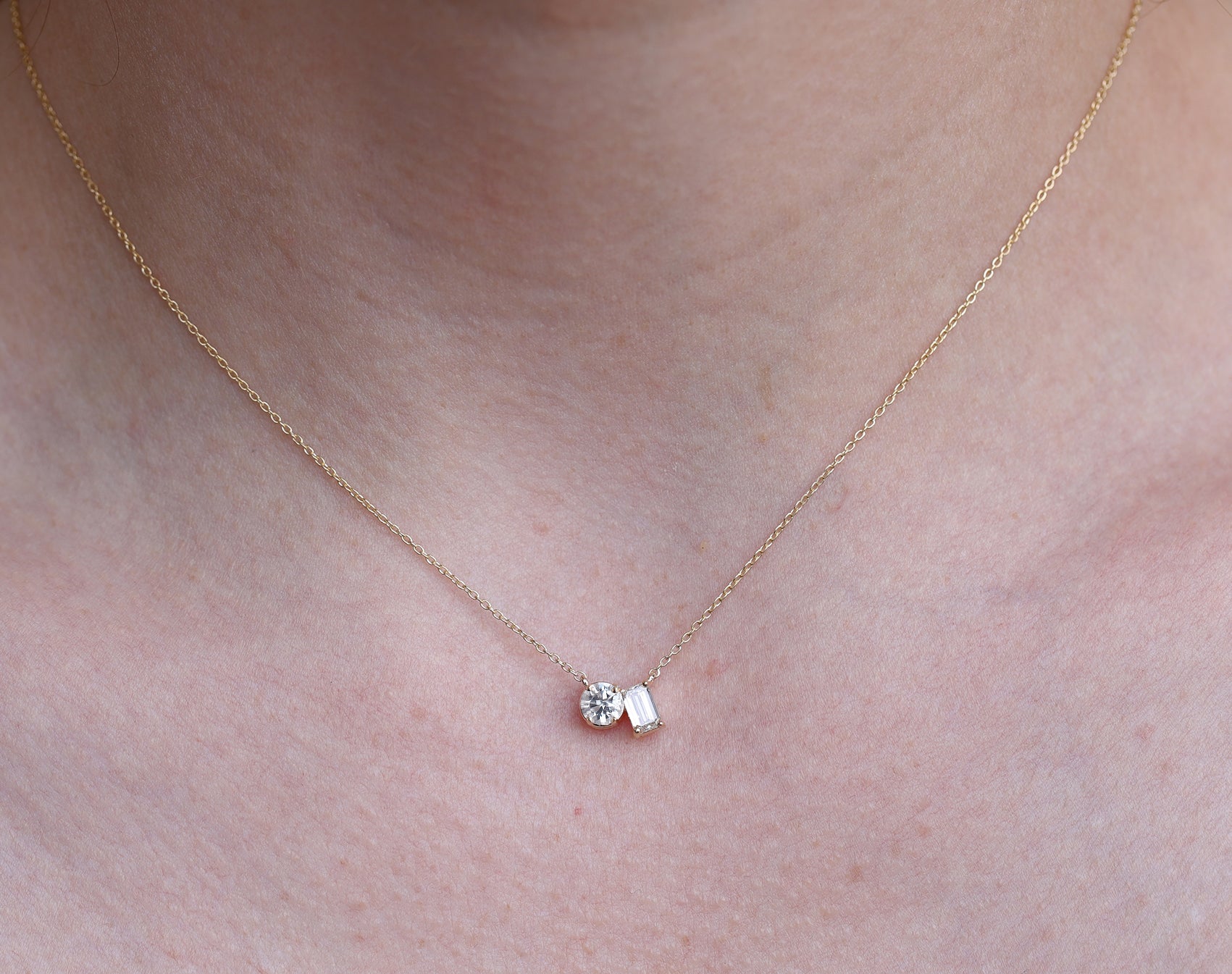 Diamond Toi et Moi Necklace | One Of A Kind