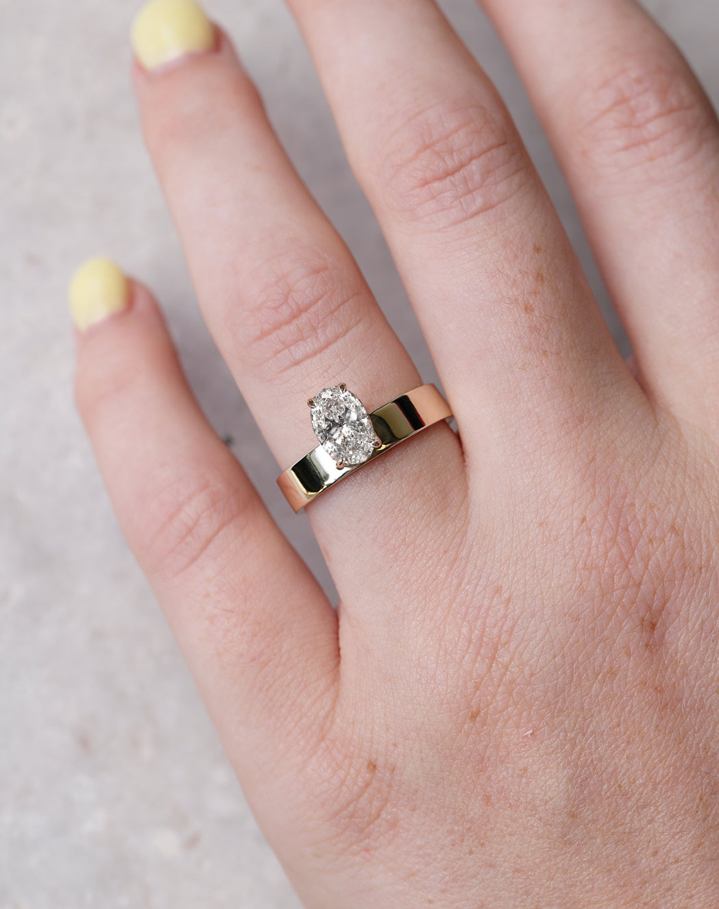 1ct Vertical Oval Diamond Ring | One Of A Kind