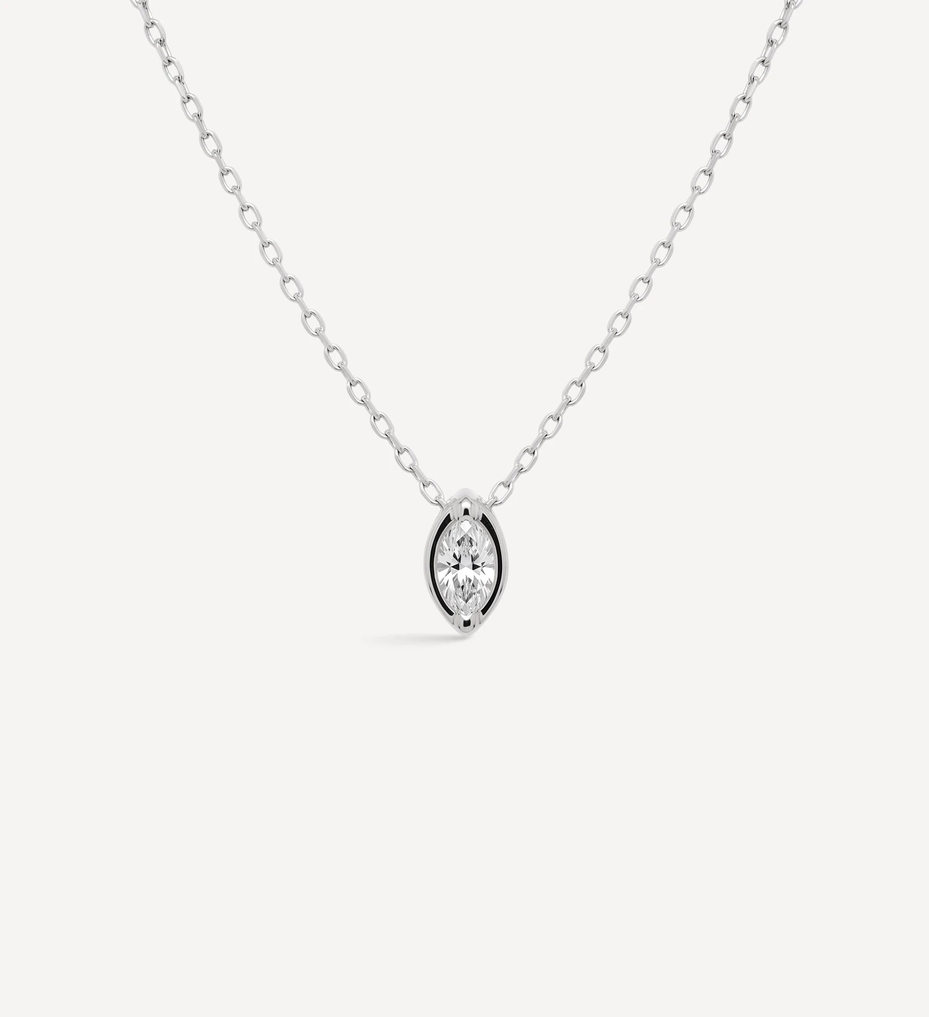 Marquise Slider Necklace | Small Diamond