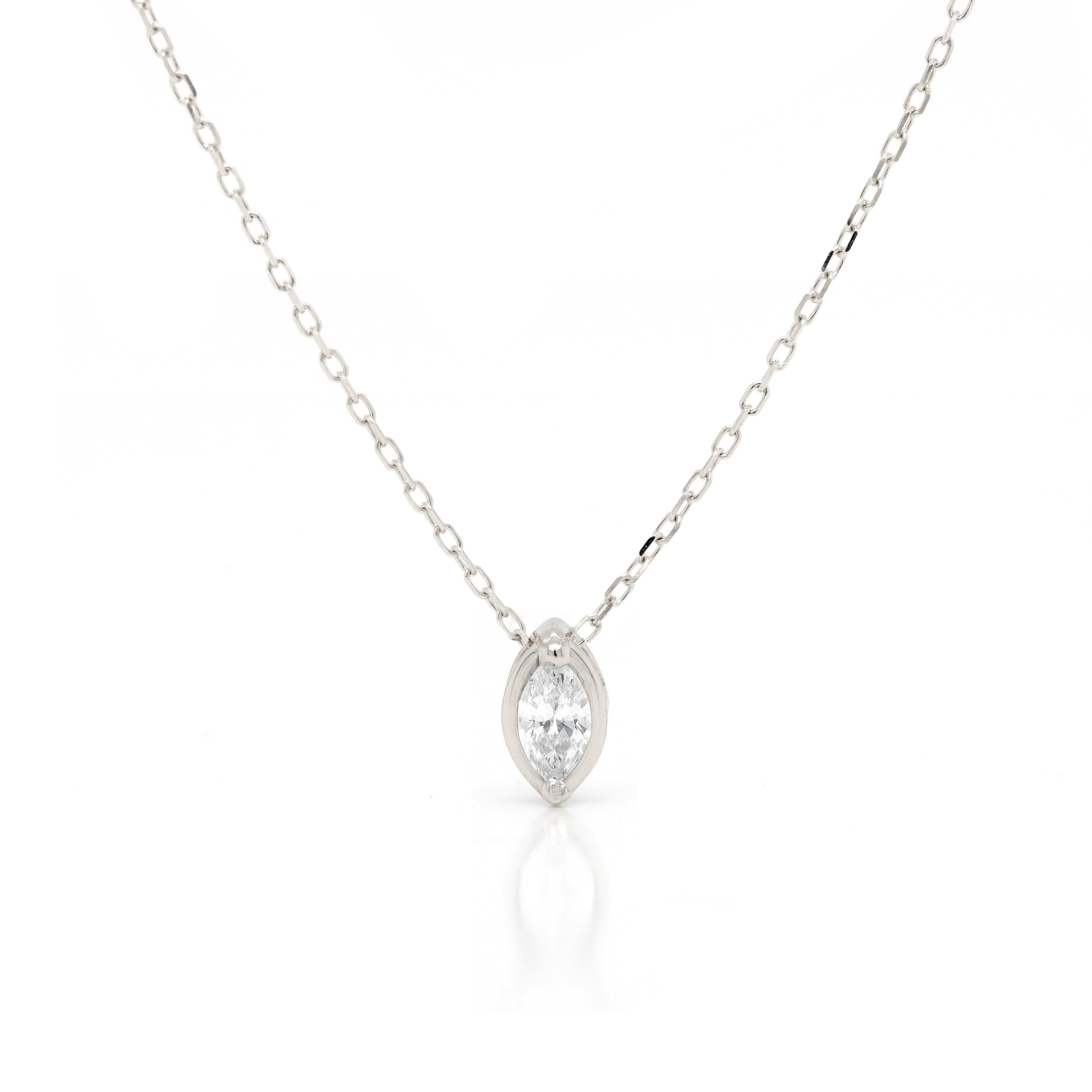 Marquise Slider Necklace | Small Diamond