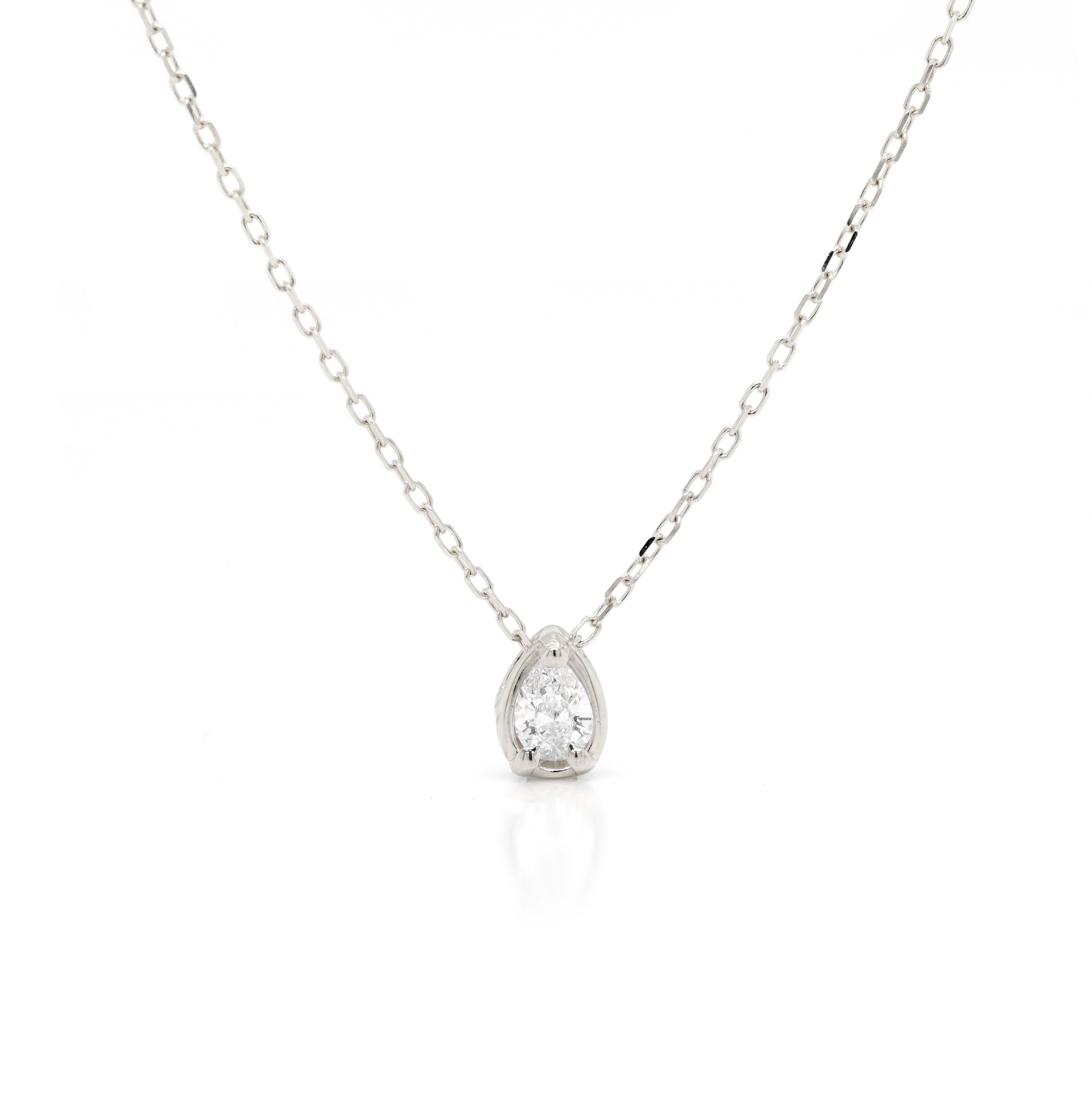 Pear Slider Necklace | Small Diamond