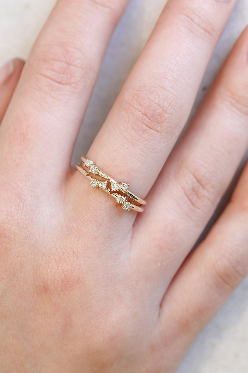 Entwine Ring Set II | White diamonds