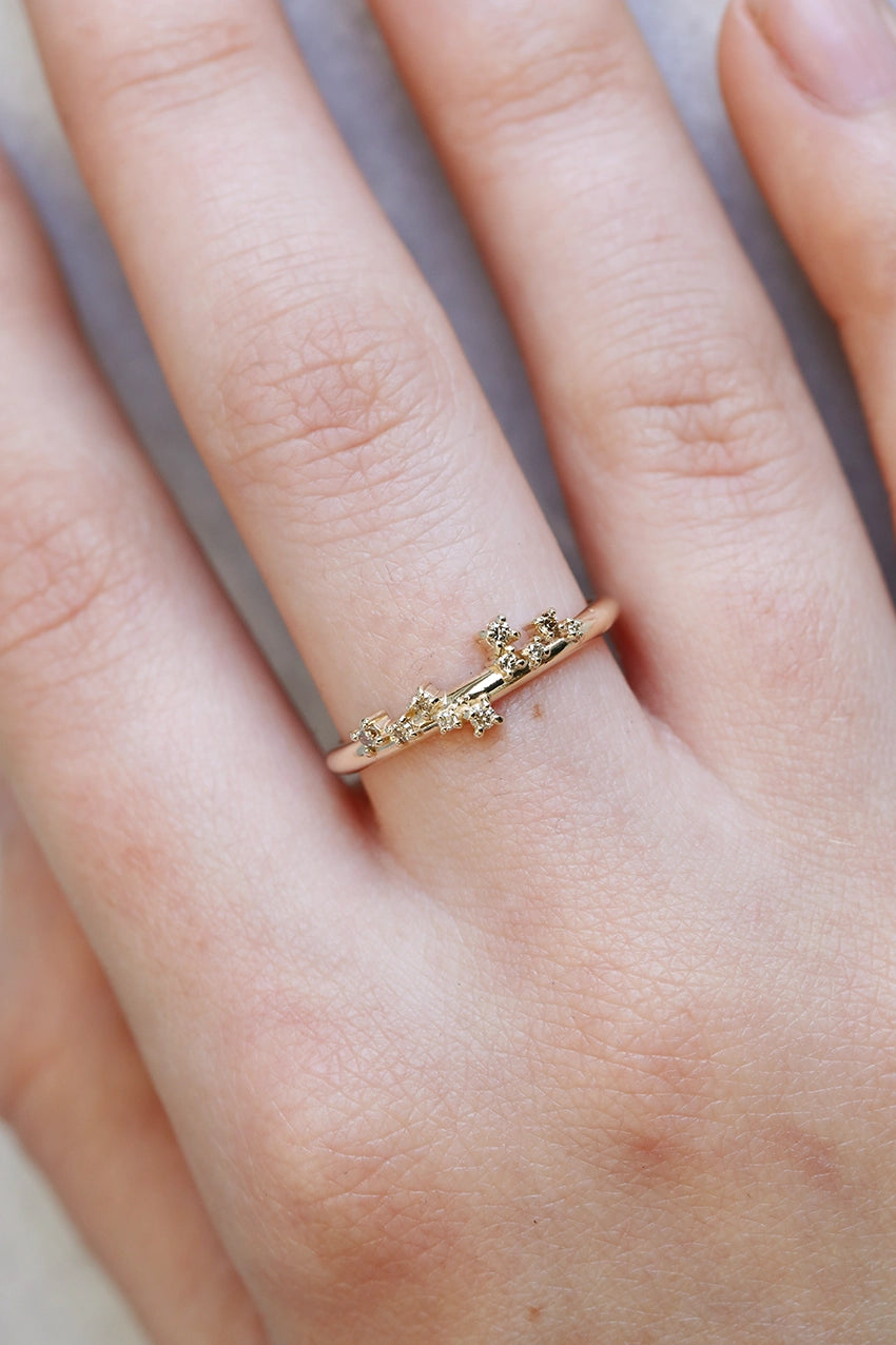 Ayla ring II | champagne diamonds - wide