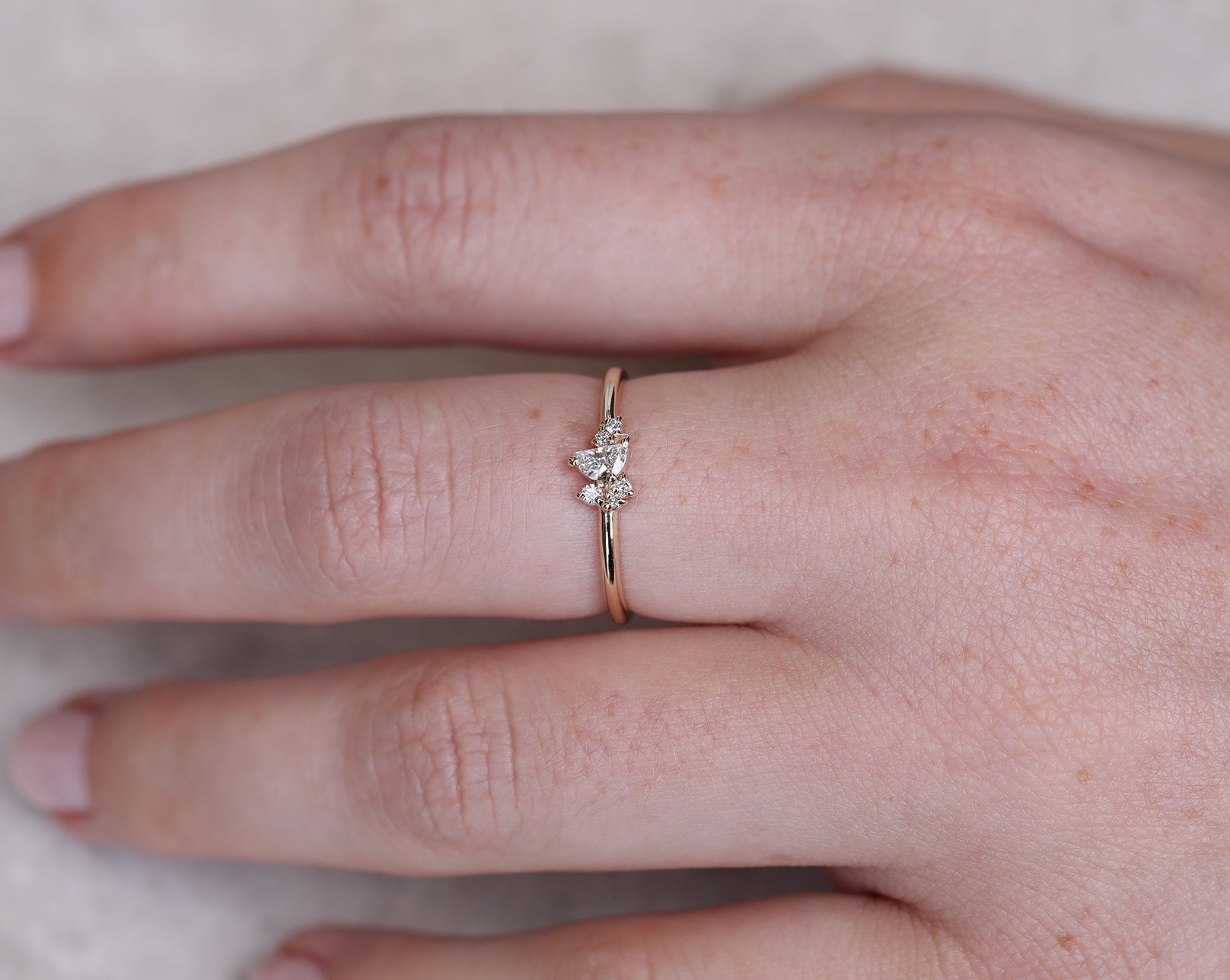 Crescent Moon Ring | white diamonds