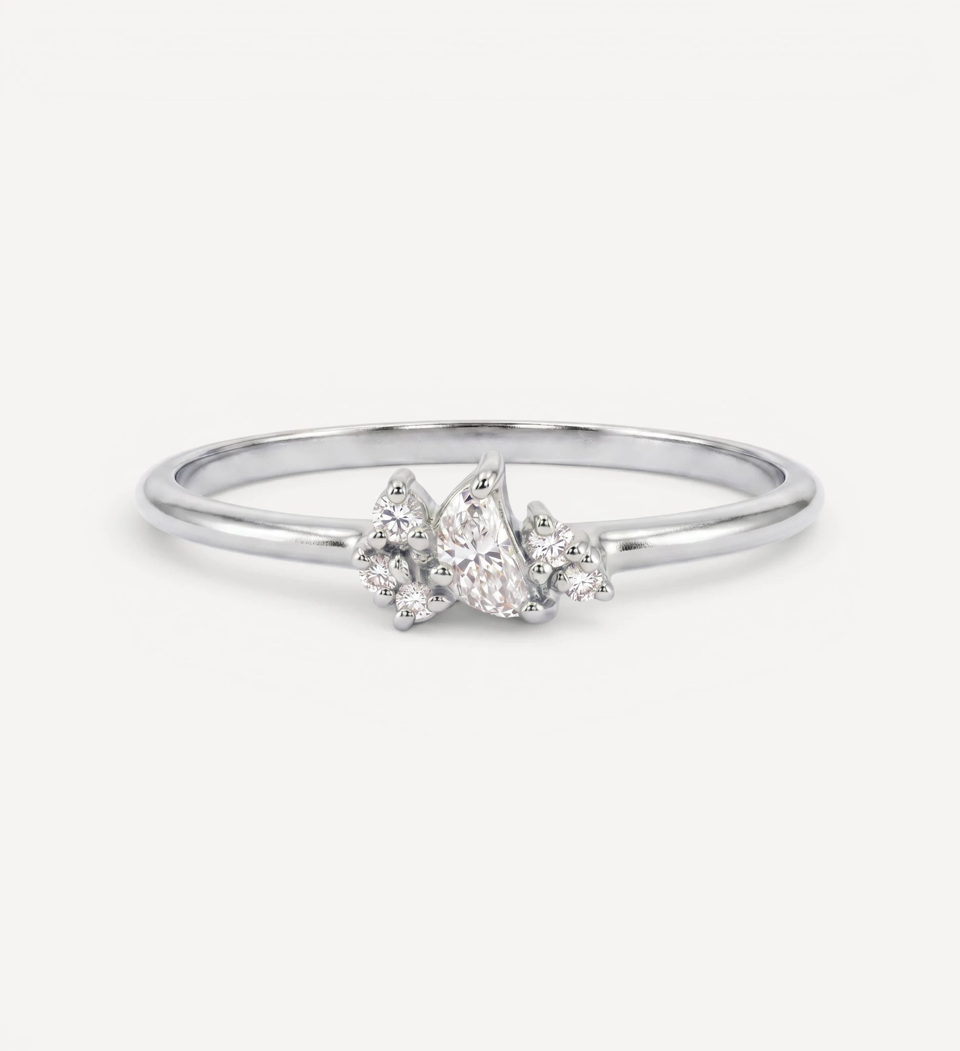 Crescent Moon Ring | white diamonds