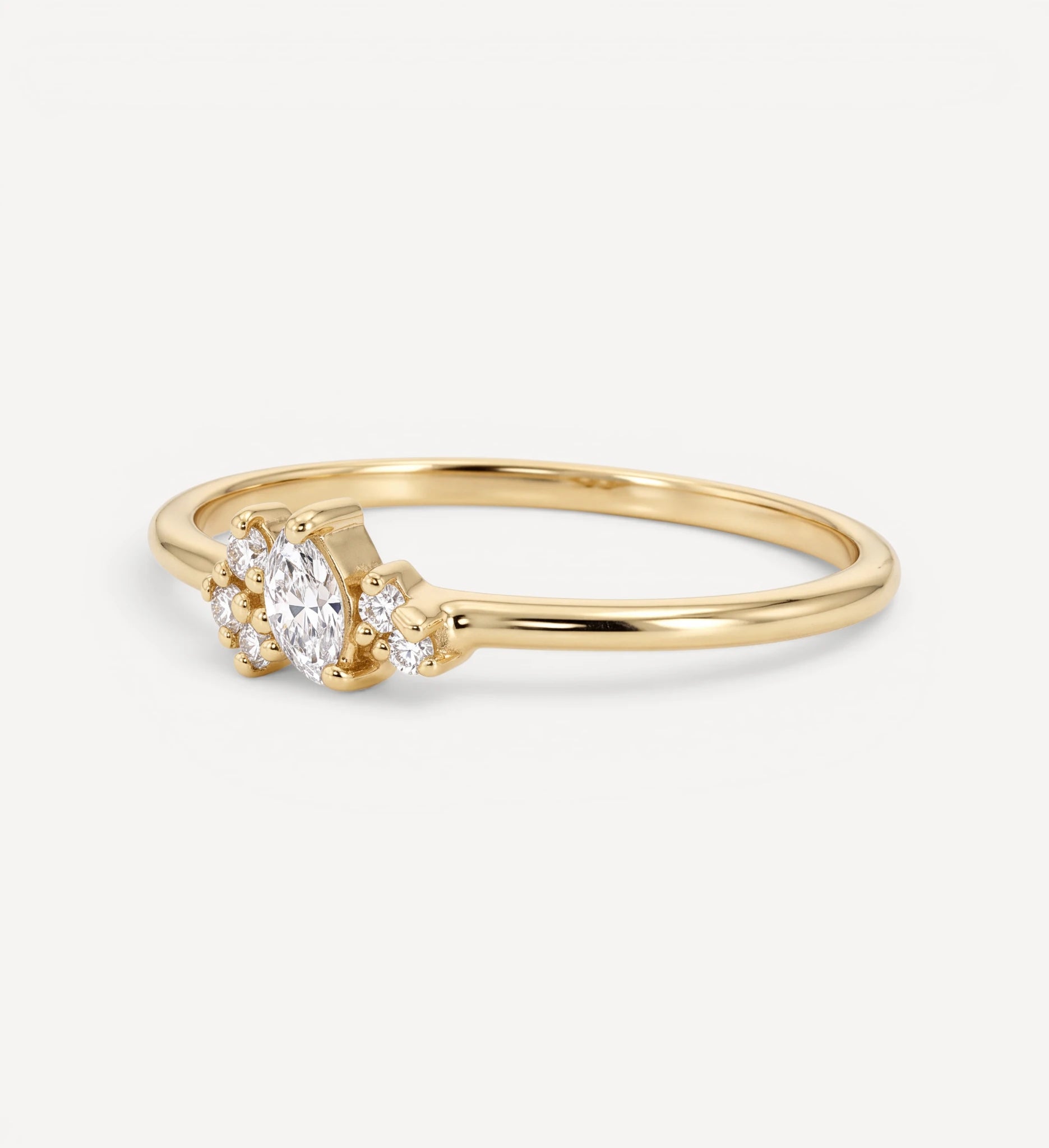 Crescent Moon Ring | white diamonds