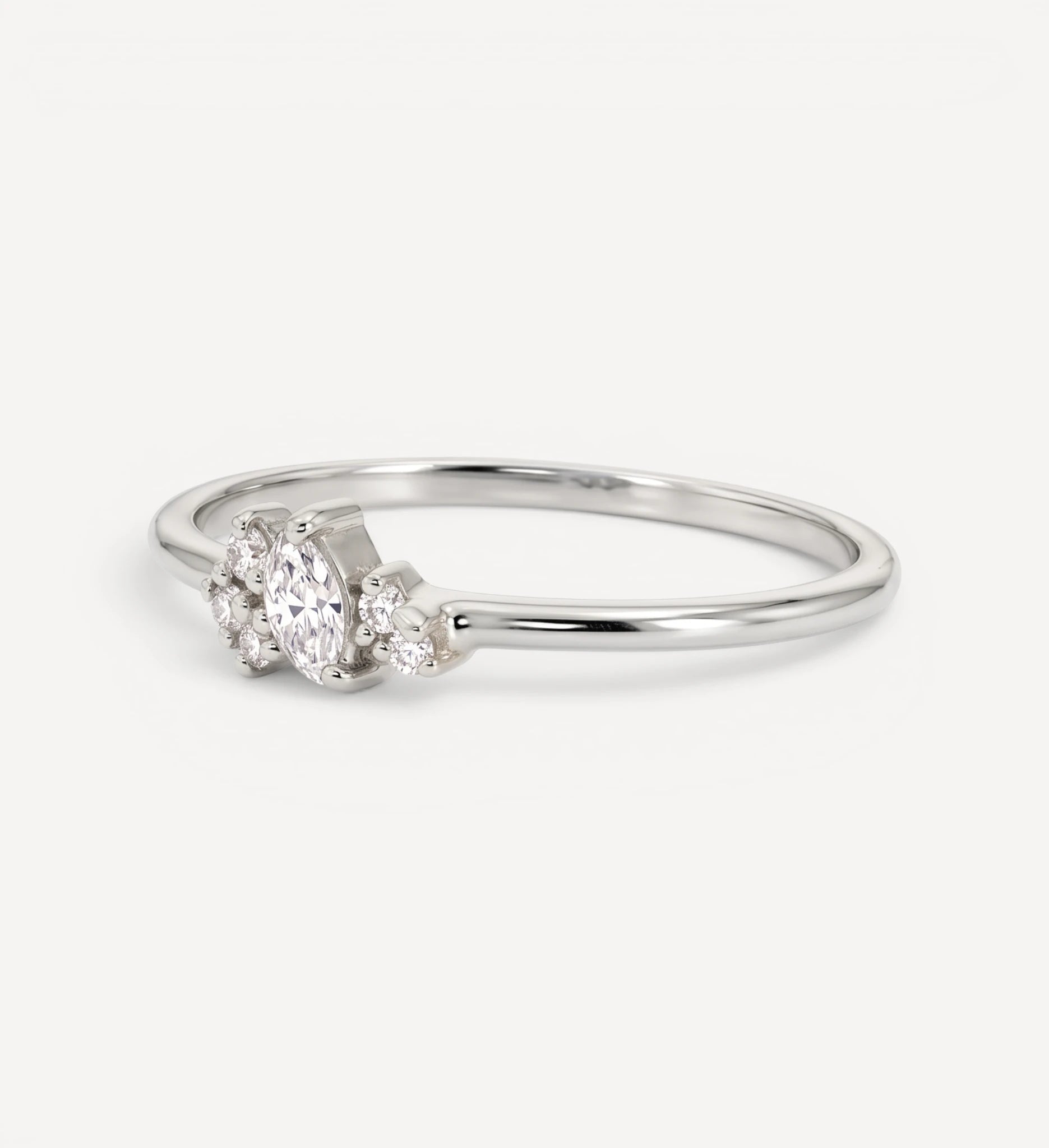 Crescent Moon Ring | white diamonds