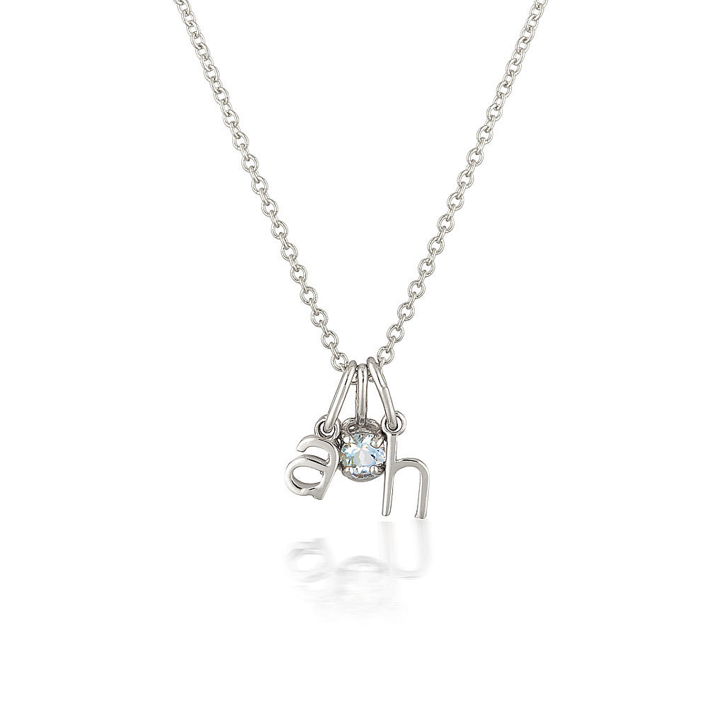 Birthstone & Double Letter necklace