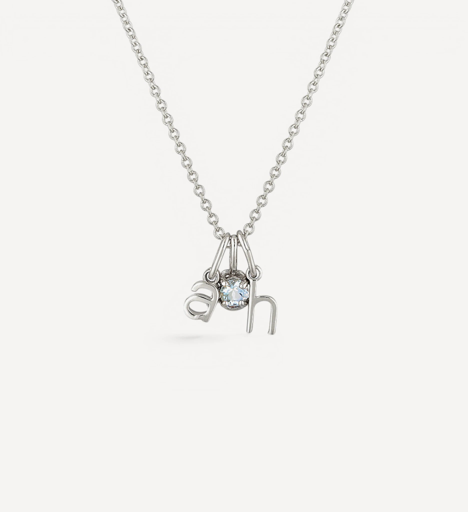 Birthstone & Double Letter necklace
