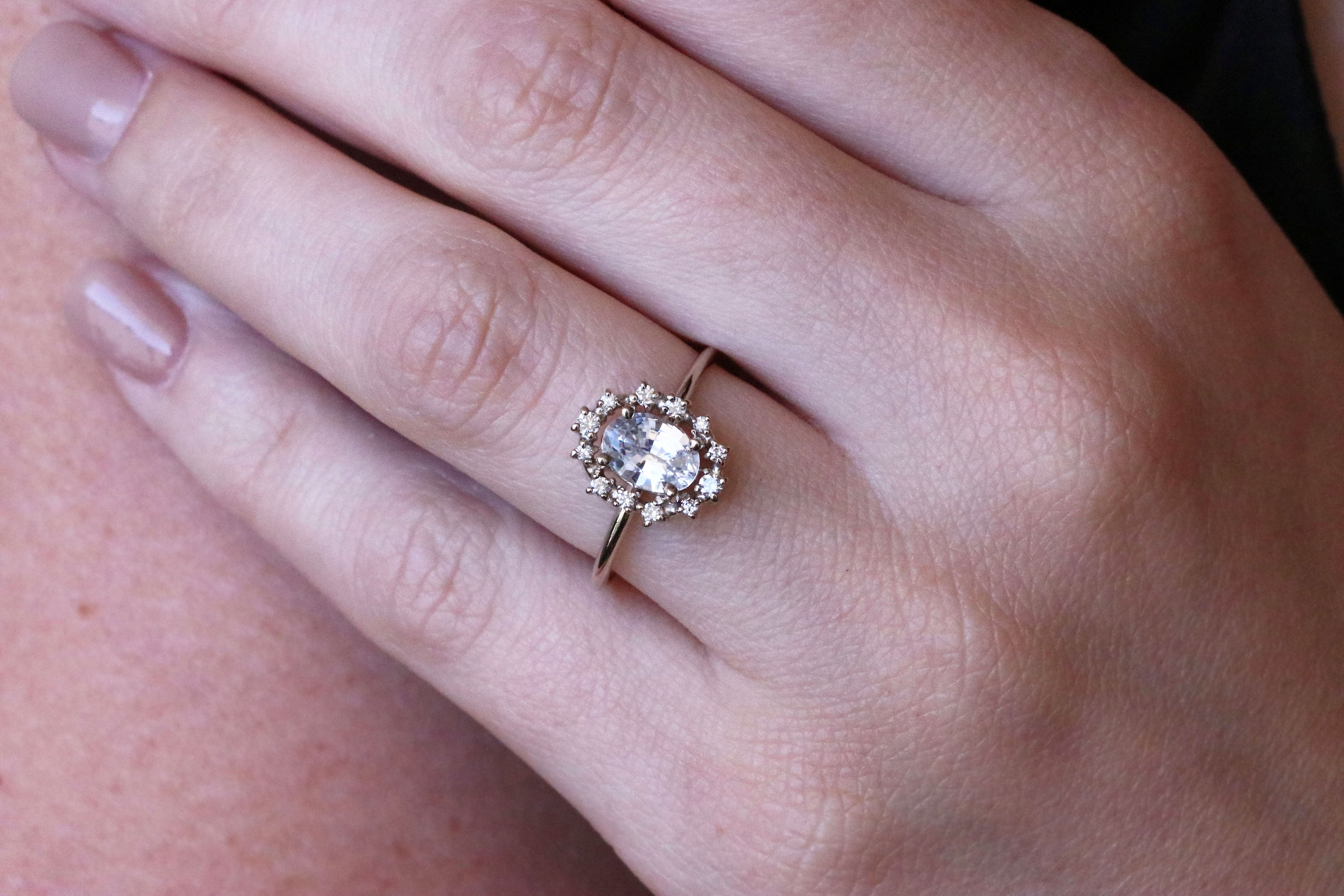 Everly | white sapphire & diamonds