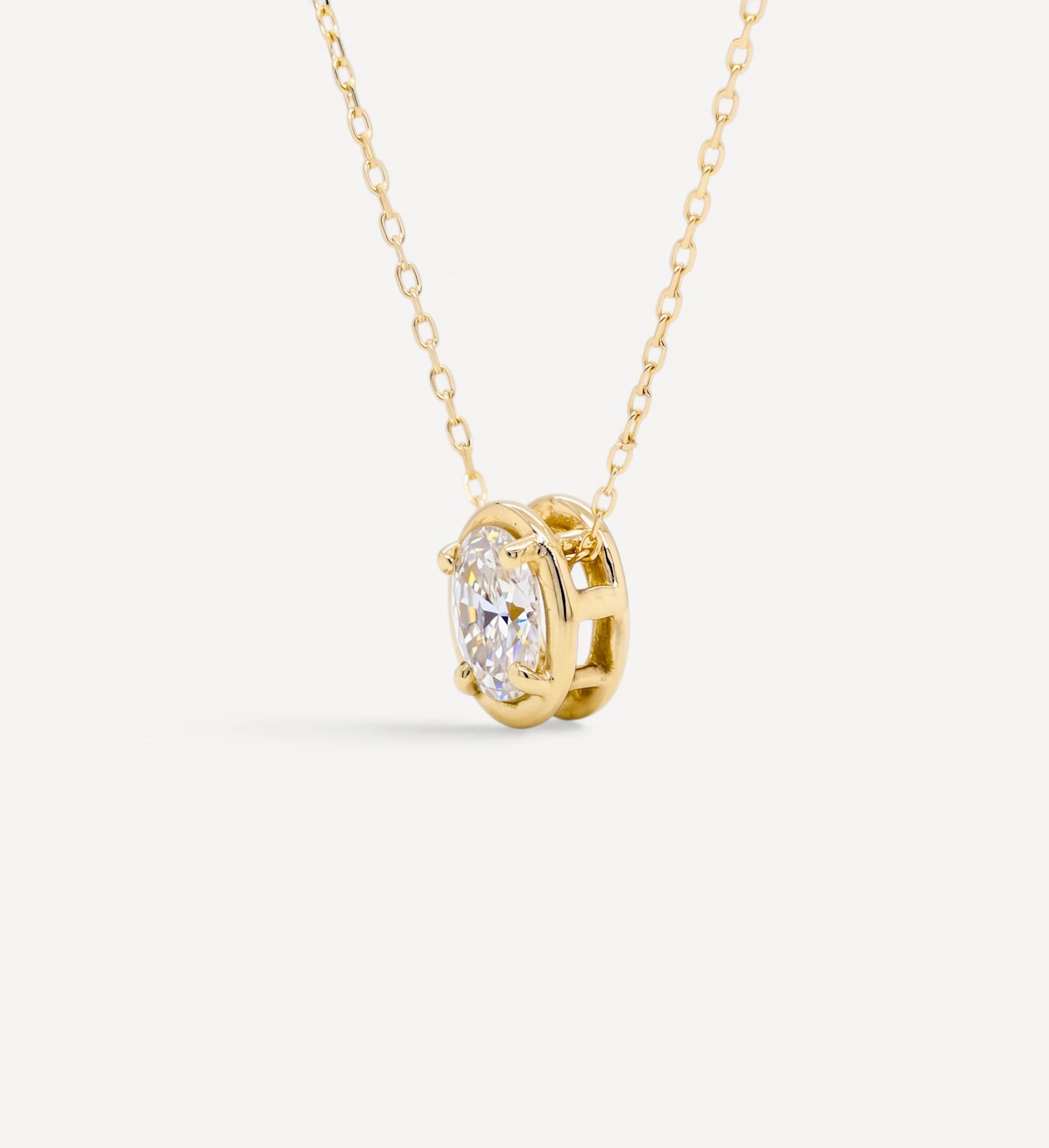 Oval Slider Necklace | Large Diamond