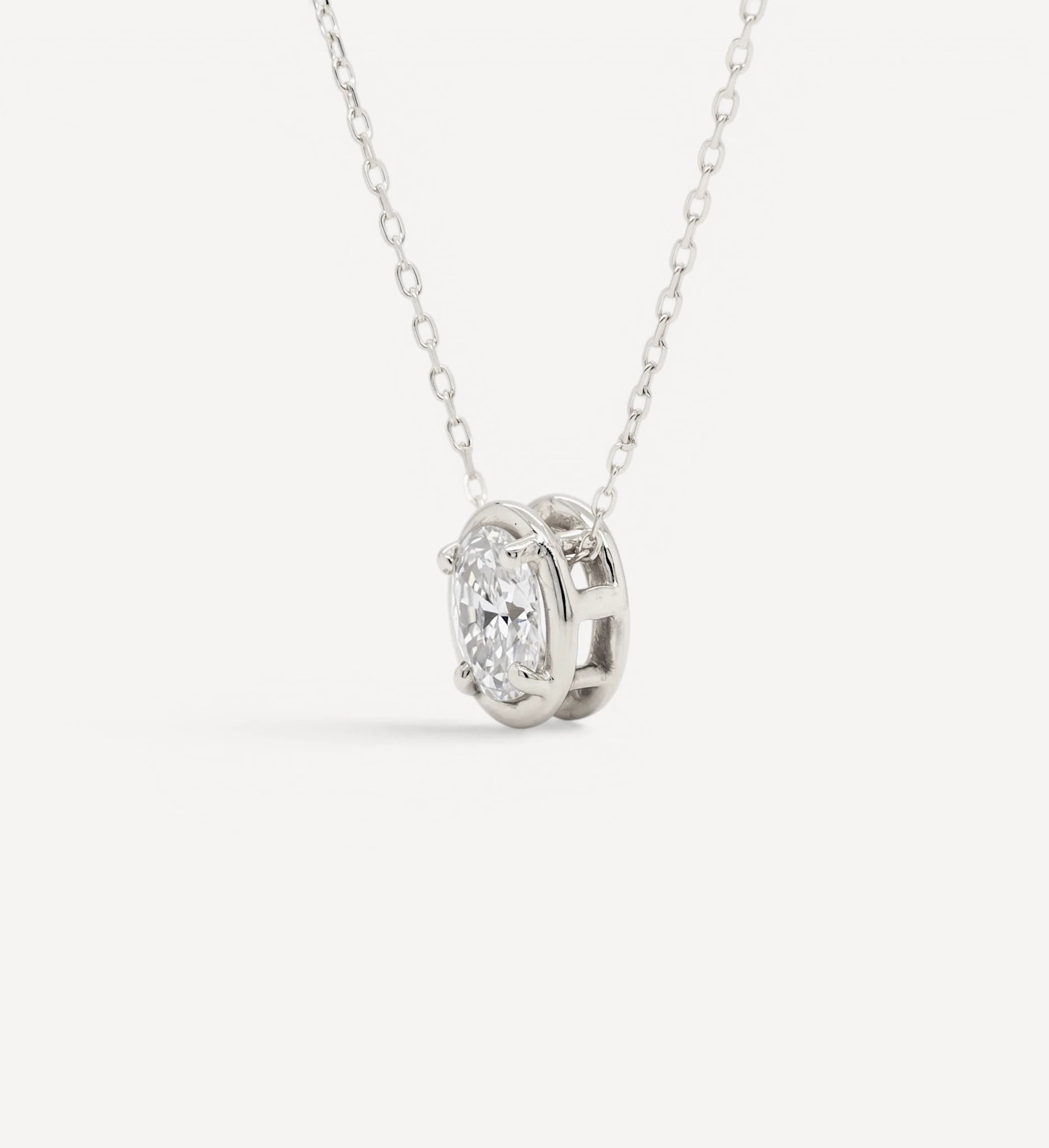 Oval Slider Necklace | Large Diamond