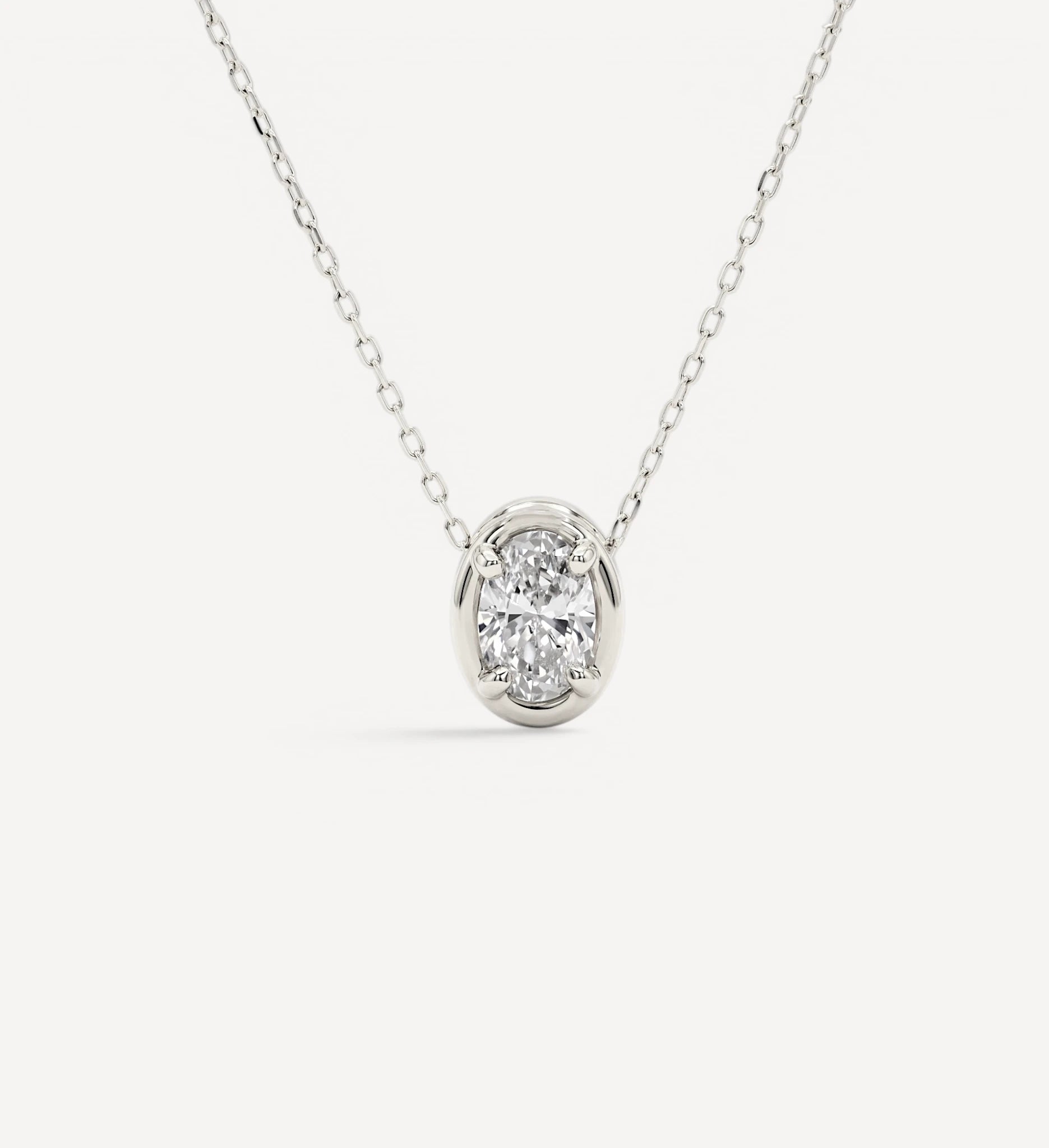 Oval Slider Necklace | Large Diamond