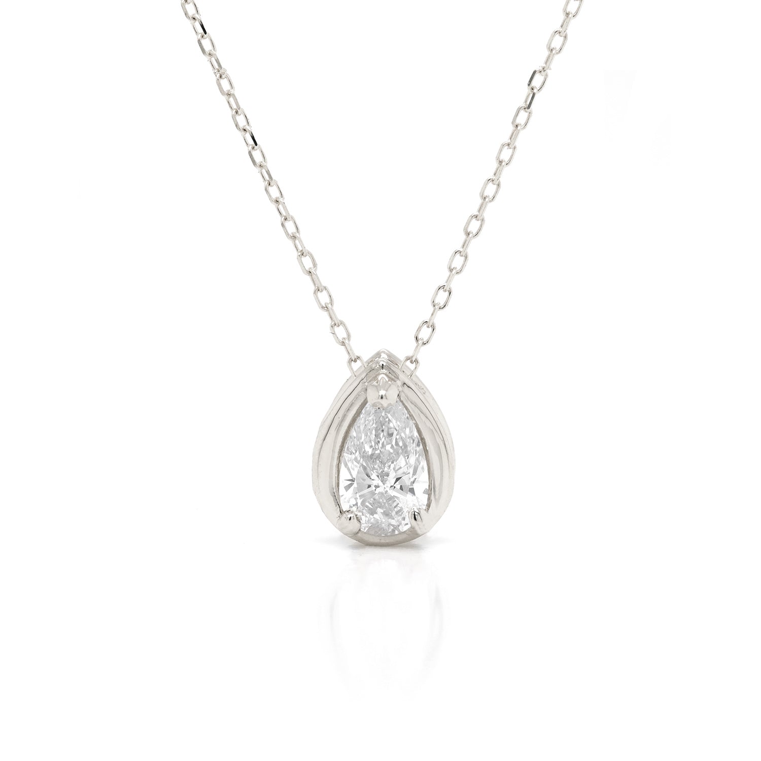 Pear Slider Necklace | Large Diamond