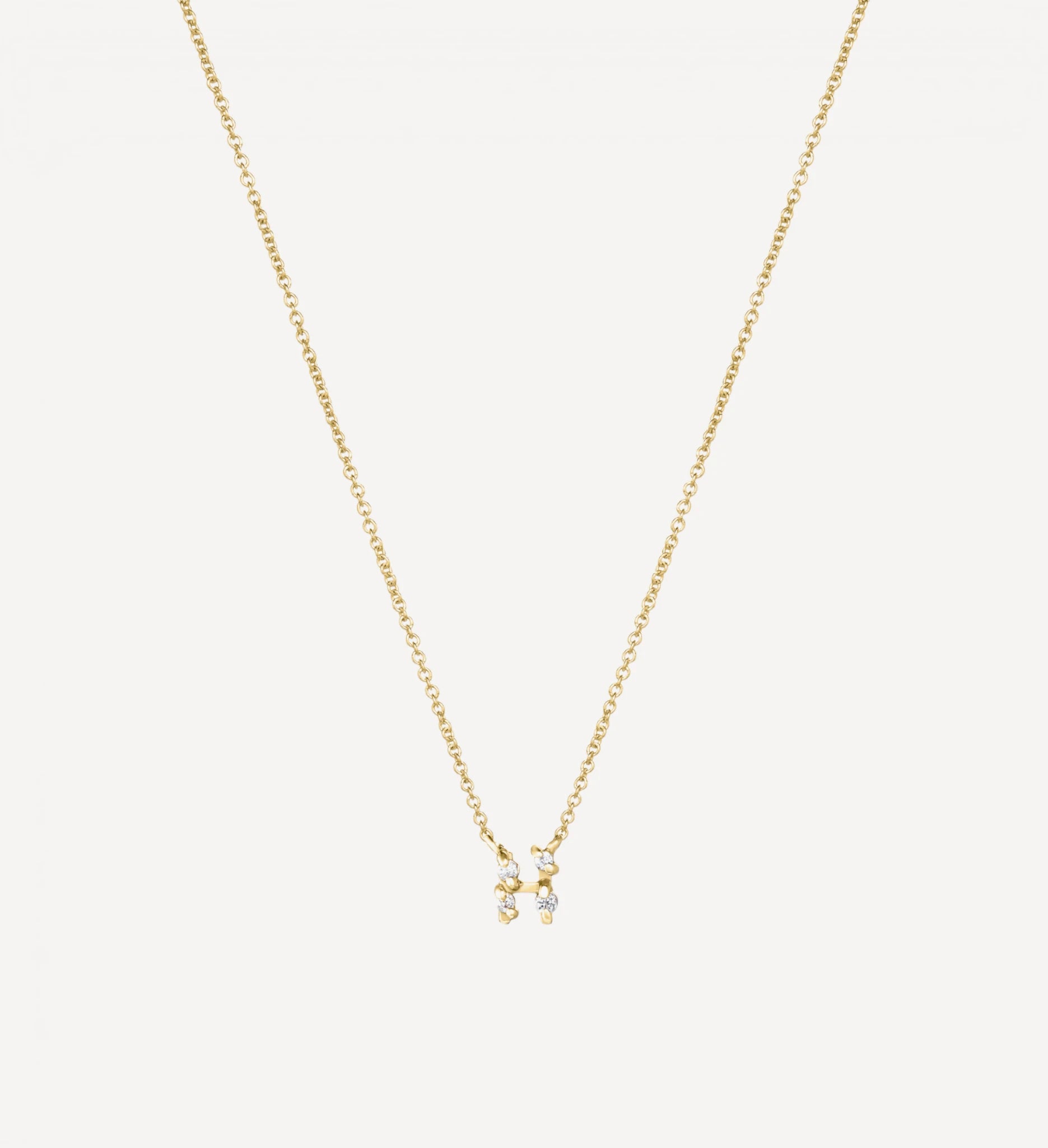 Diamond Letter Necklace | white diamond