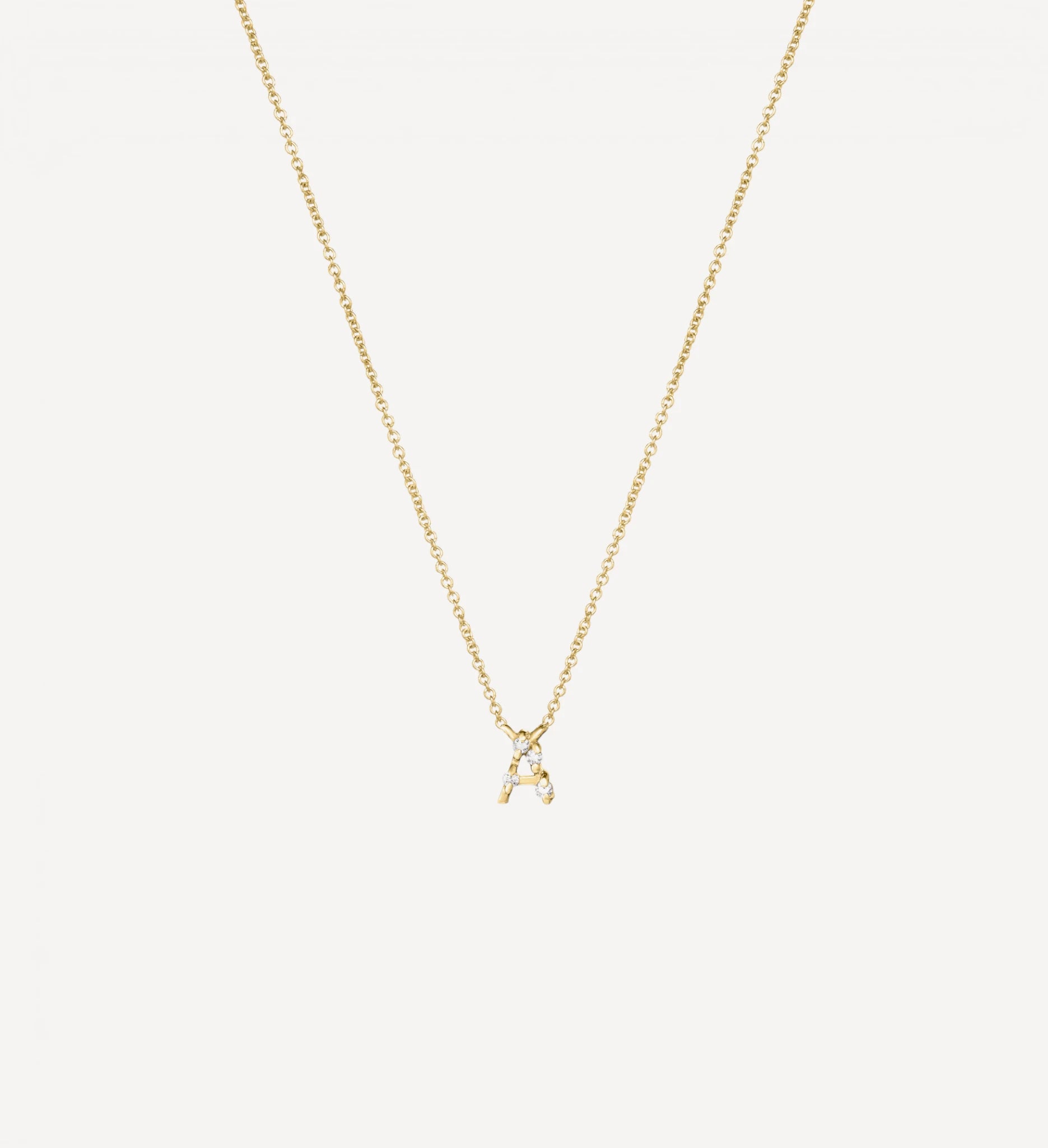 Diamond Letter Necklace | white diamond