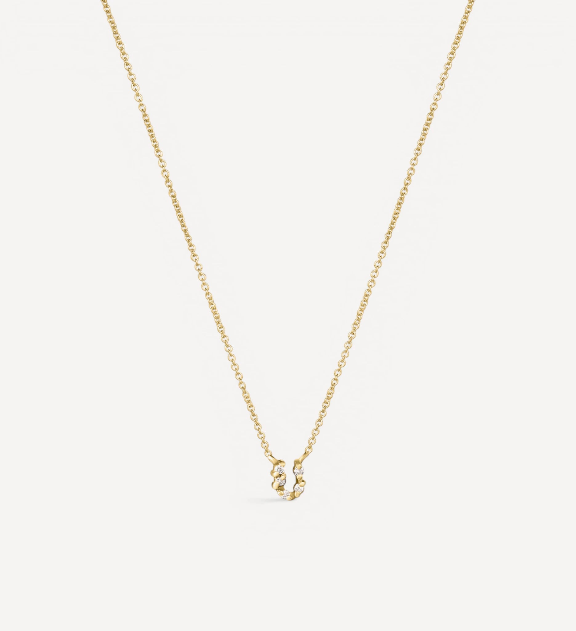 Diamond Letter Necklace | white diamond