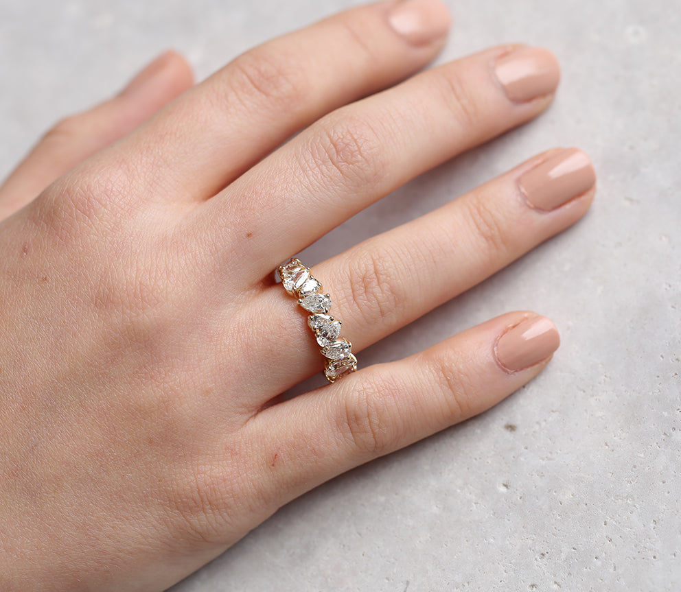 Pear Cluster Eternity ring | diamond