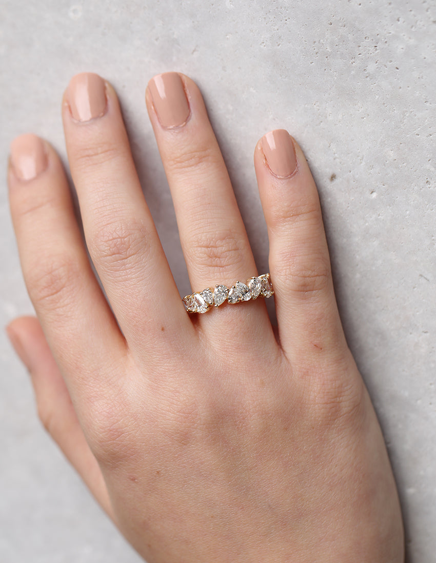Pear Cluster Eternity ring | diamond