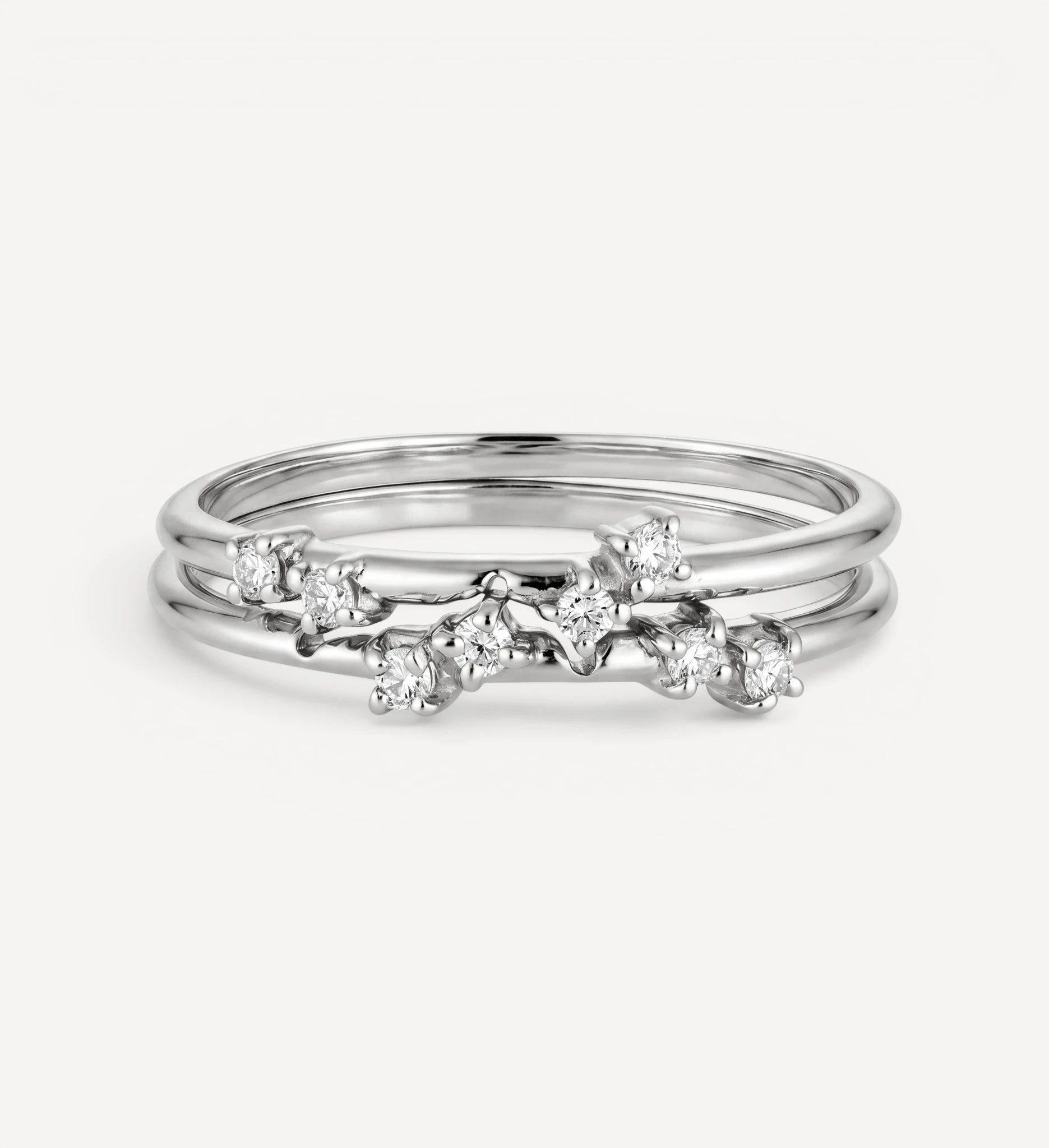 Entwine Ring Set | White diamonds