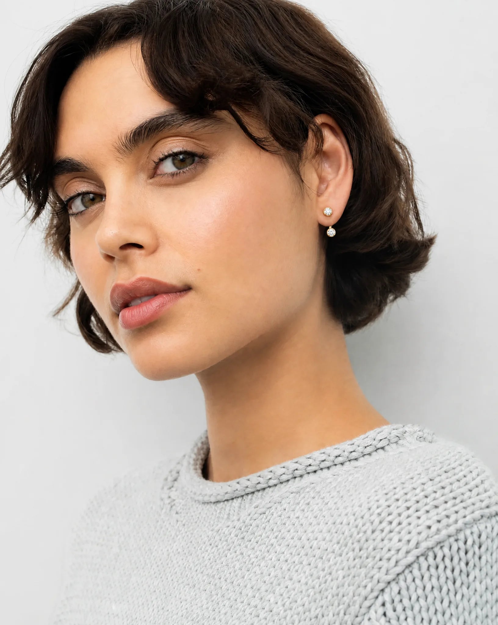 Giulia Diamond Studs | diamond with jacket