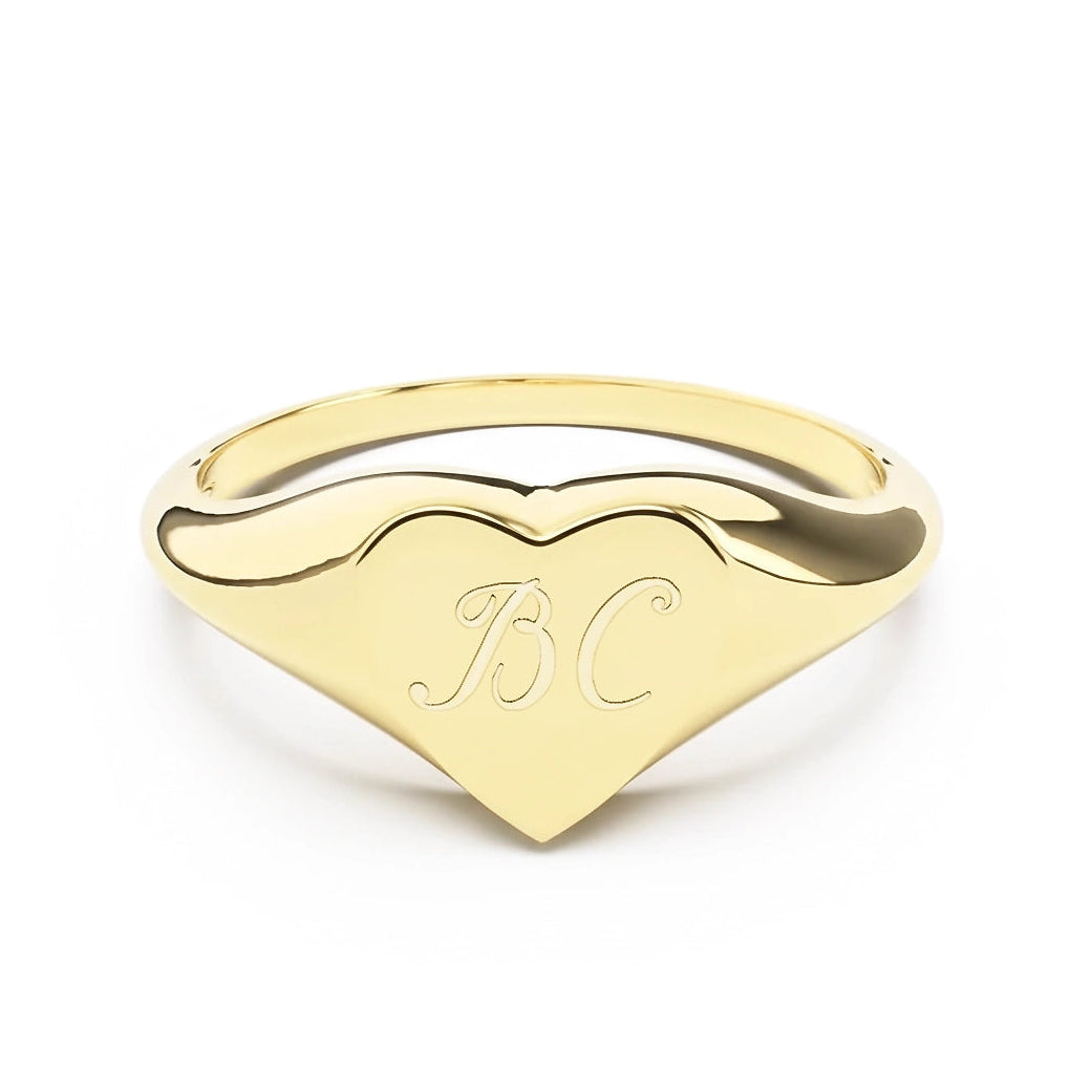 Heart Signet II | Engraved Initial