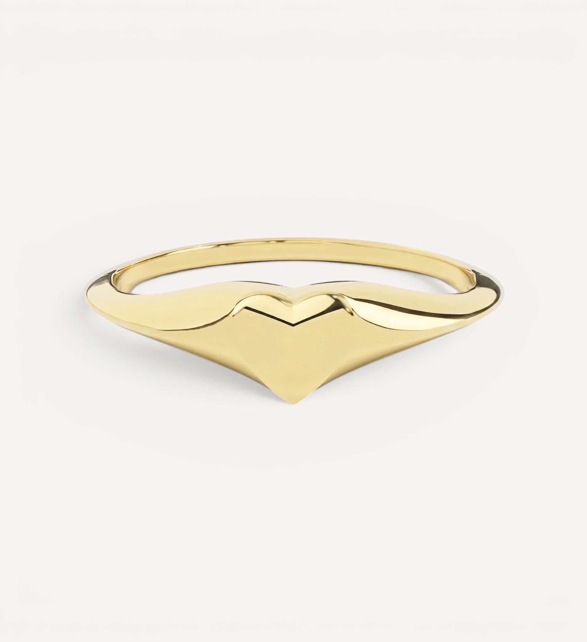 Petite Heart Signet | Engraved Initial