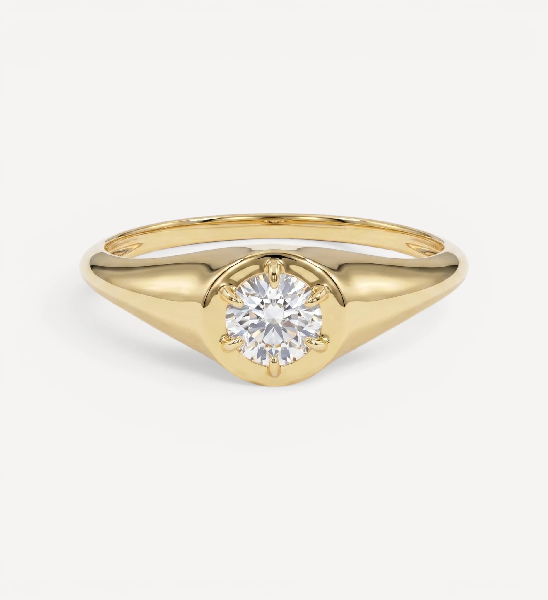 Luetta Signet Ring II | 0.30ct Round Diamond