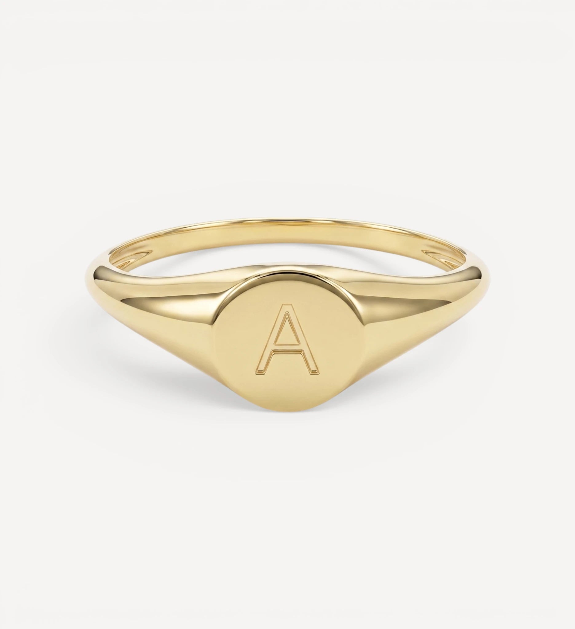 Petite Round Signet II | Engraved Initial