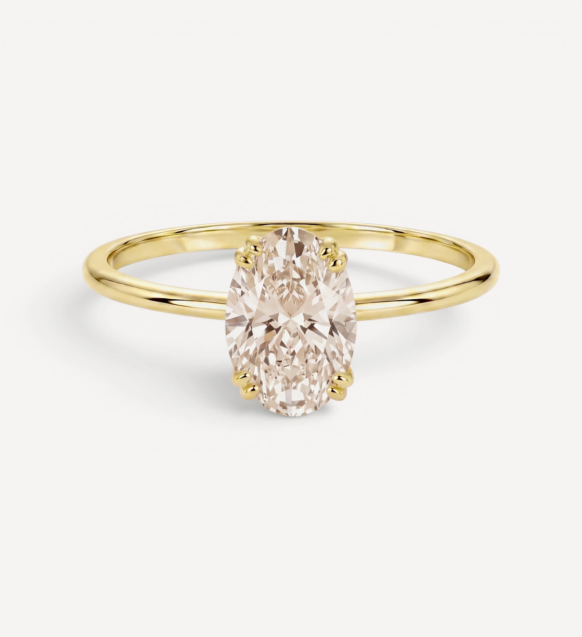 Oval Solitaire | champagne diamond
