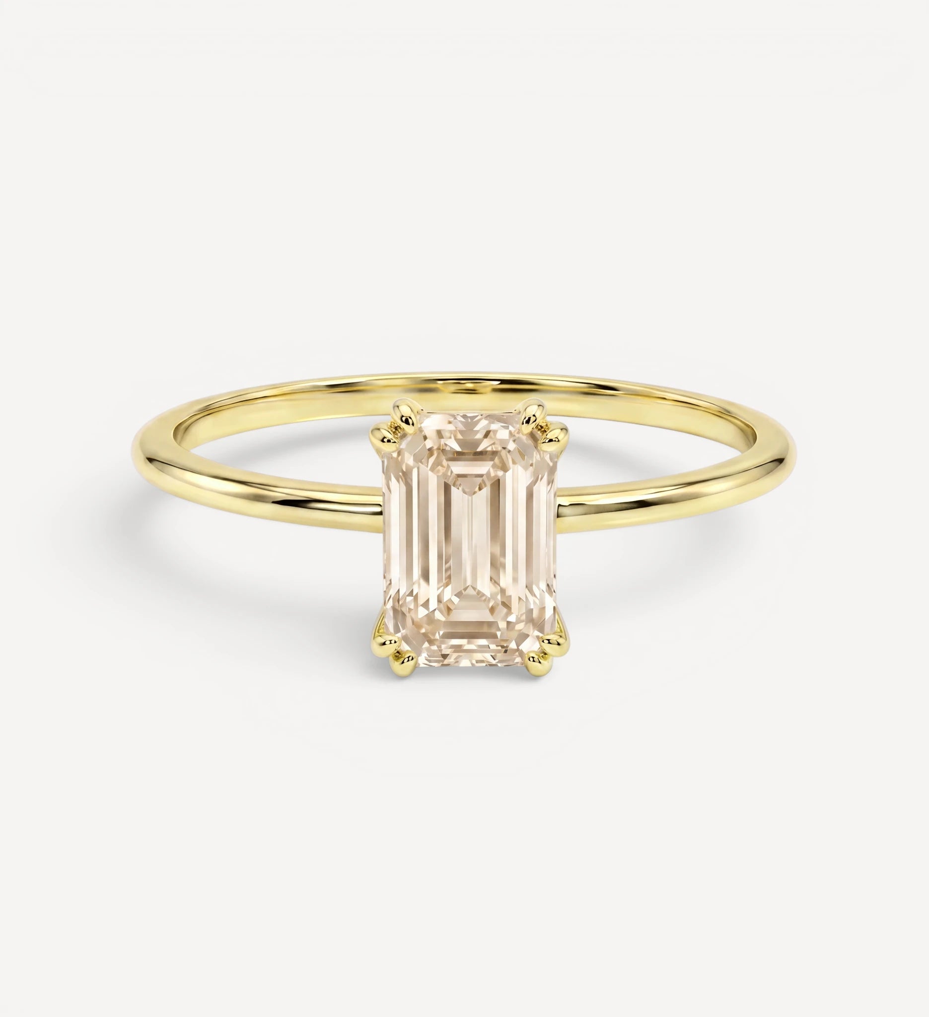 Emerald Solitaire | champagne diamond