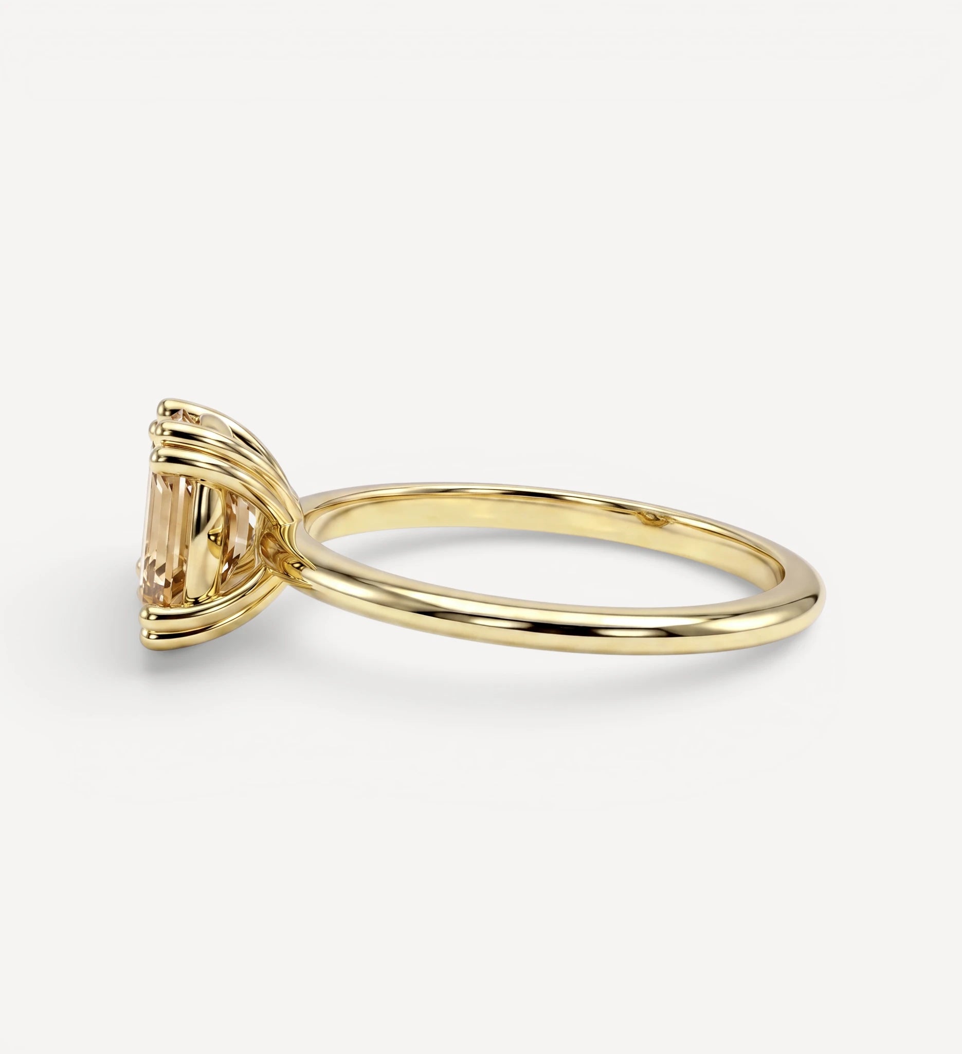Emerald Solitaire | champagne diamond