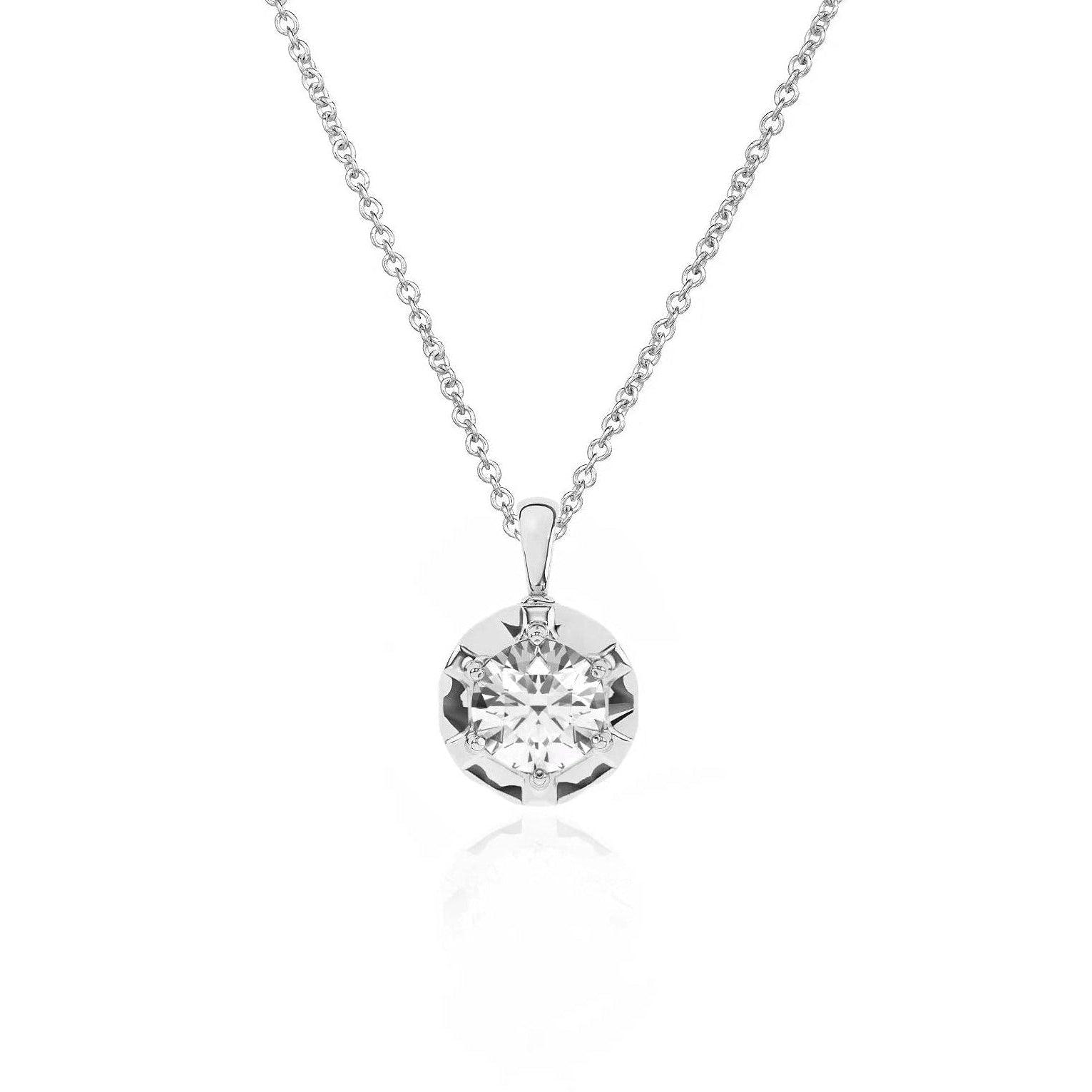 Large Margot Necklace | Round Diamond