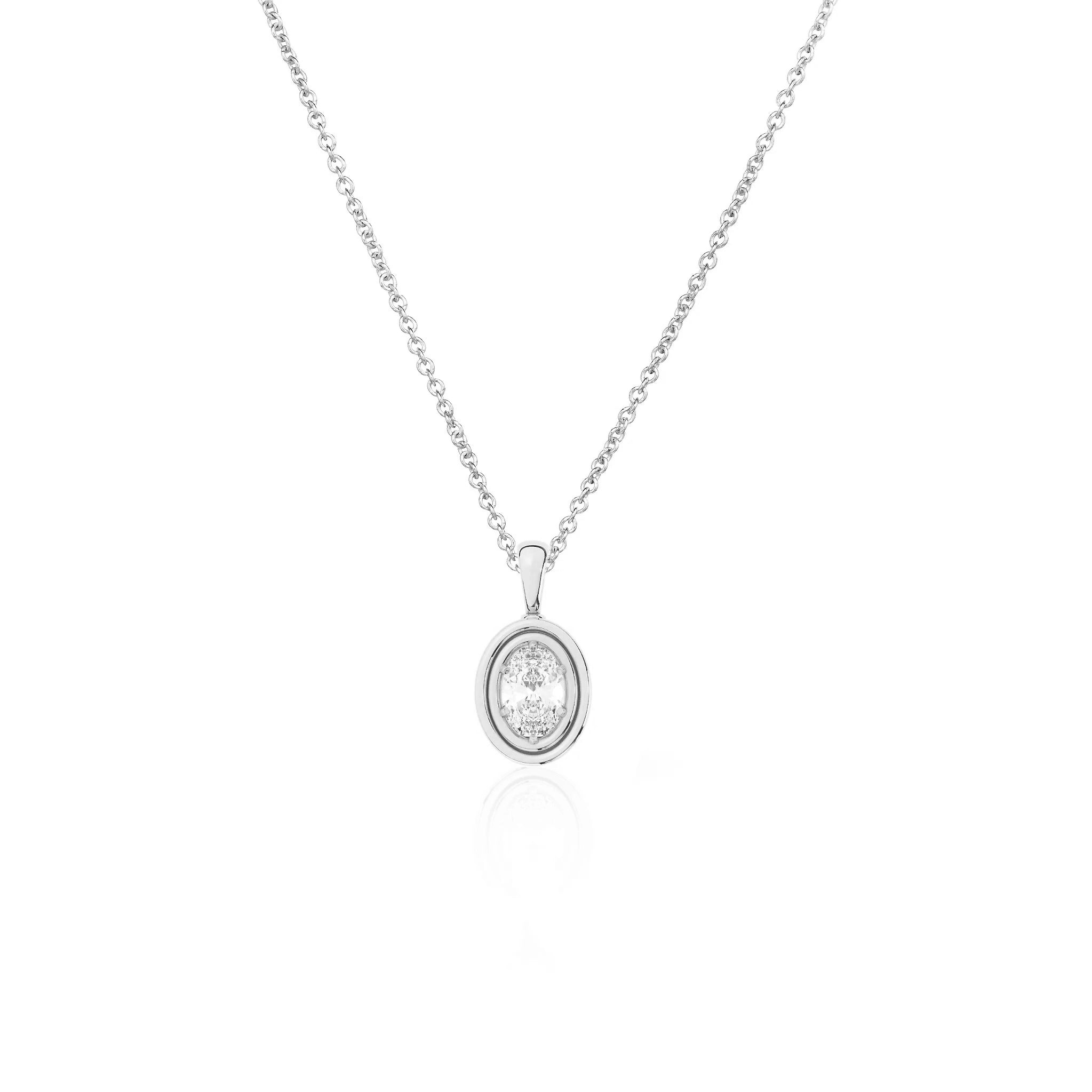 Flow Necklace | Oval Diamond