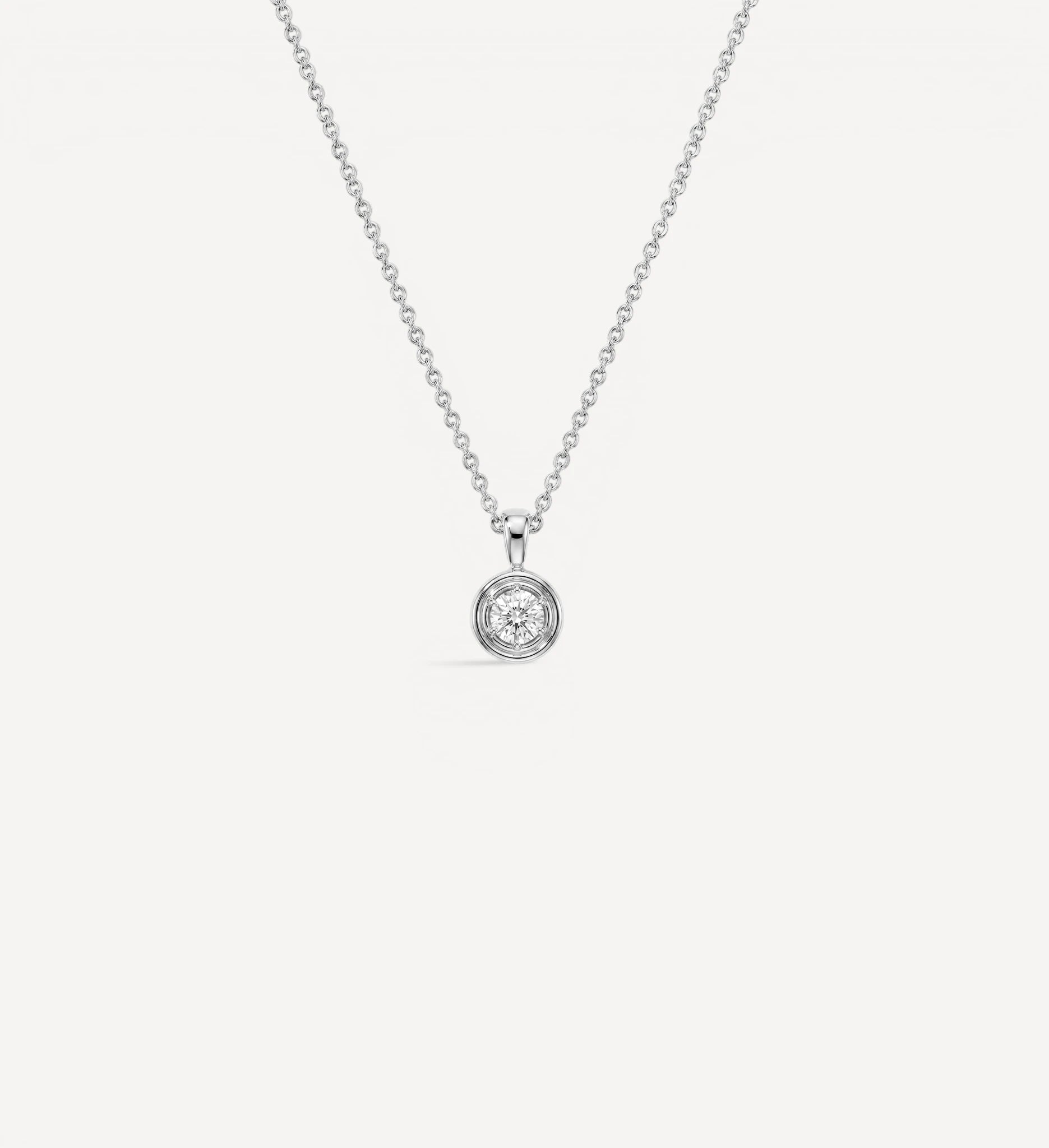 Petite Flow Necklace | Round Diamond