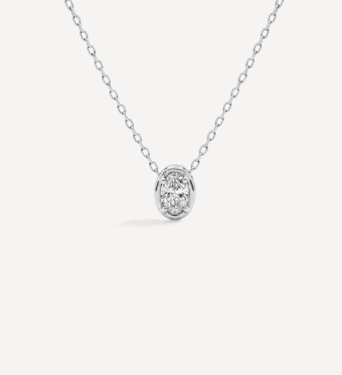 Oval Slider Necklace | Medium Diamond