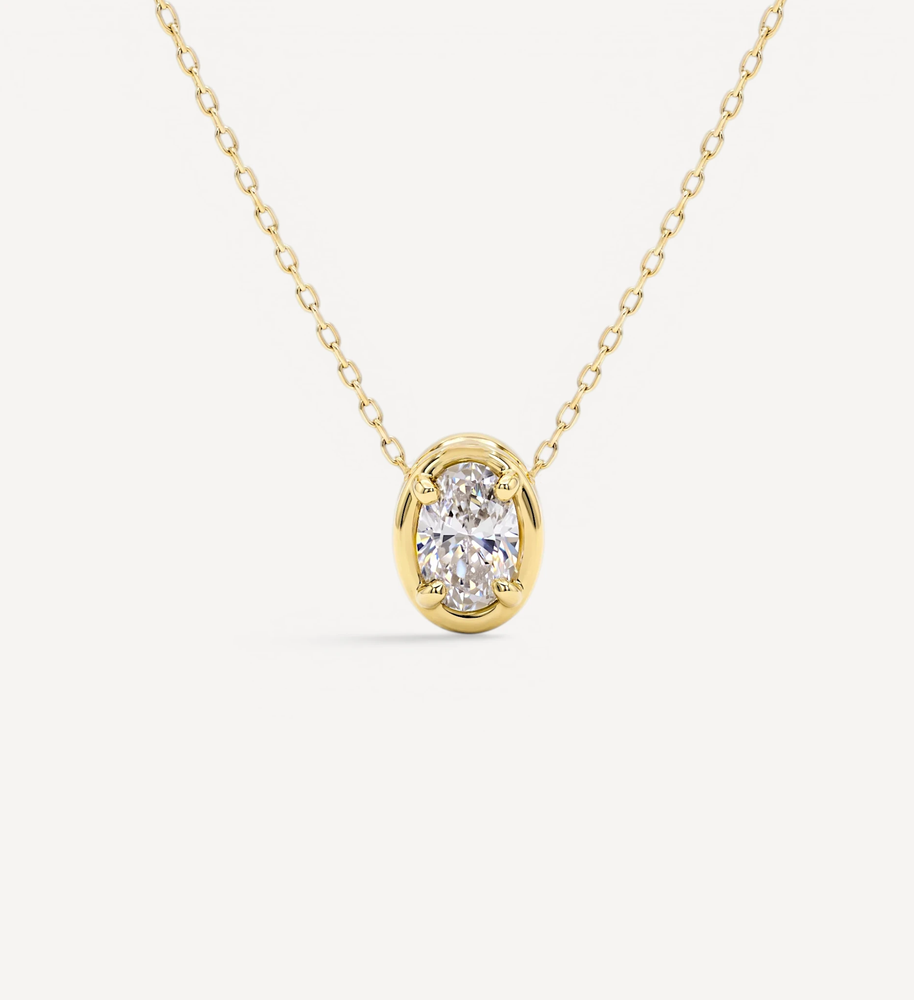 Oval Slider Necklace | Large Diamond