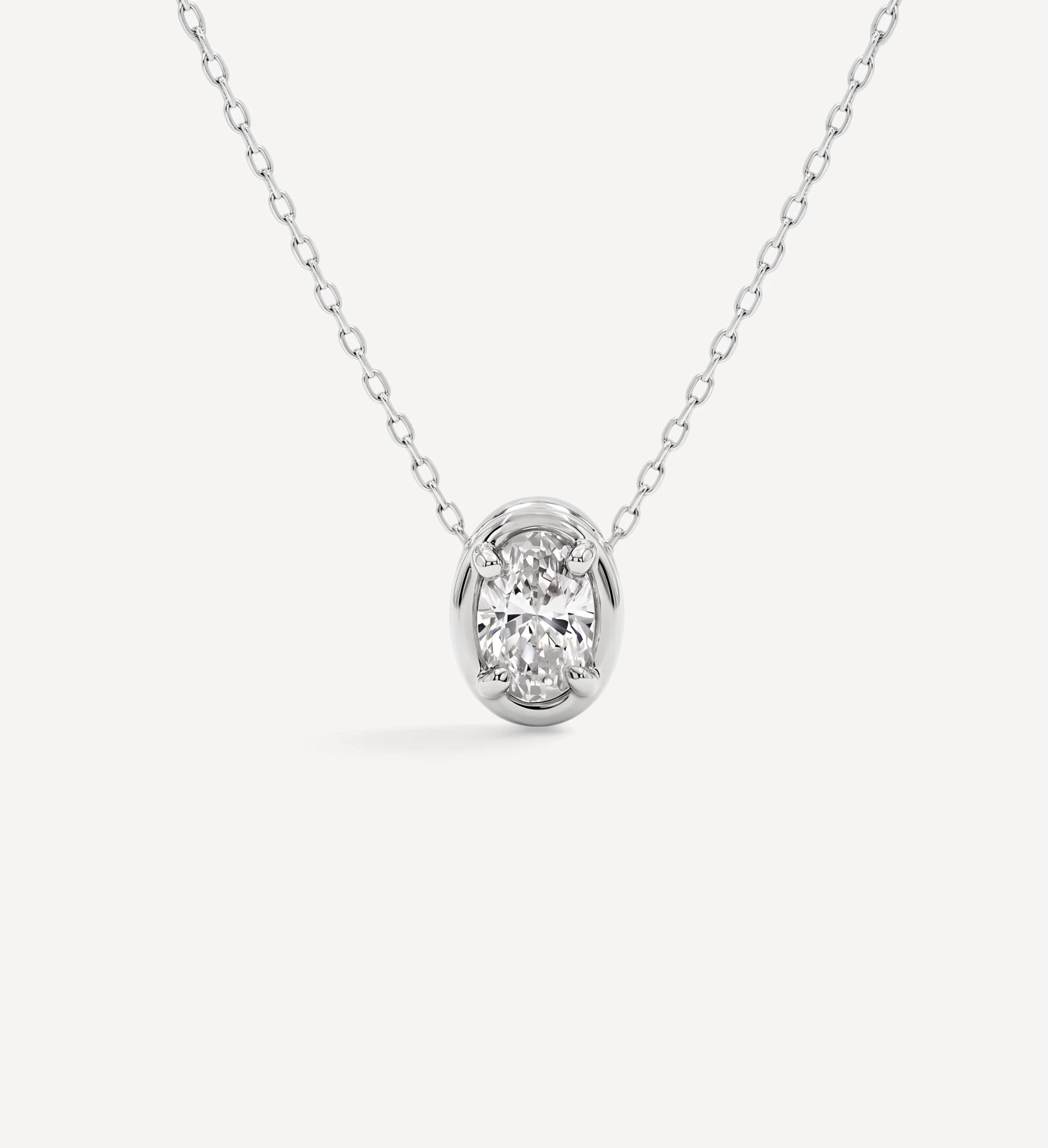 Oval Slider Necklace | Large Diamond