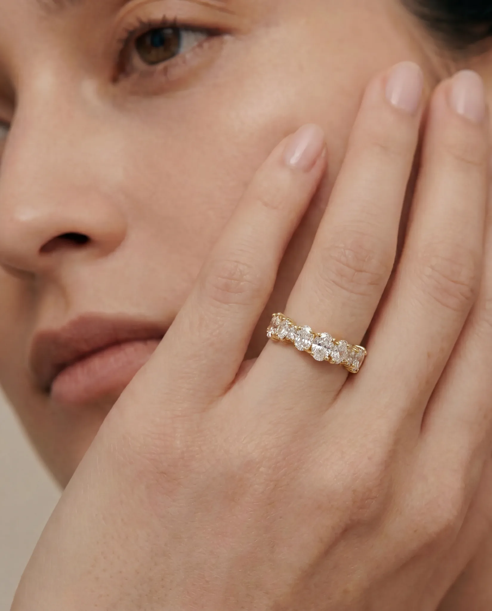 Oval Cluster Eternity ring | diamond