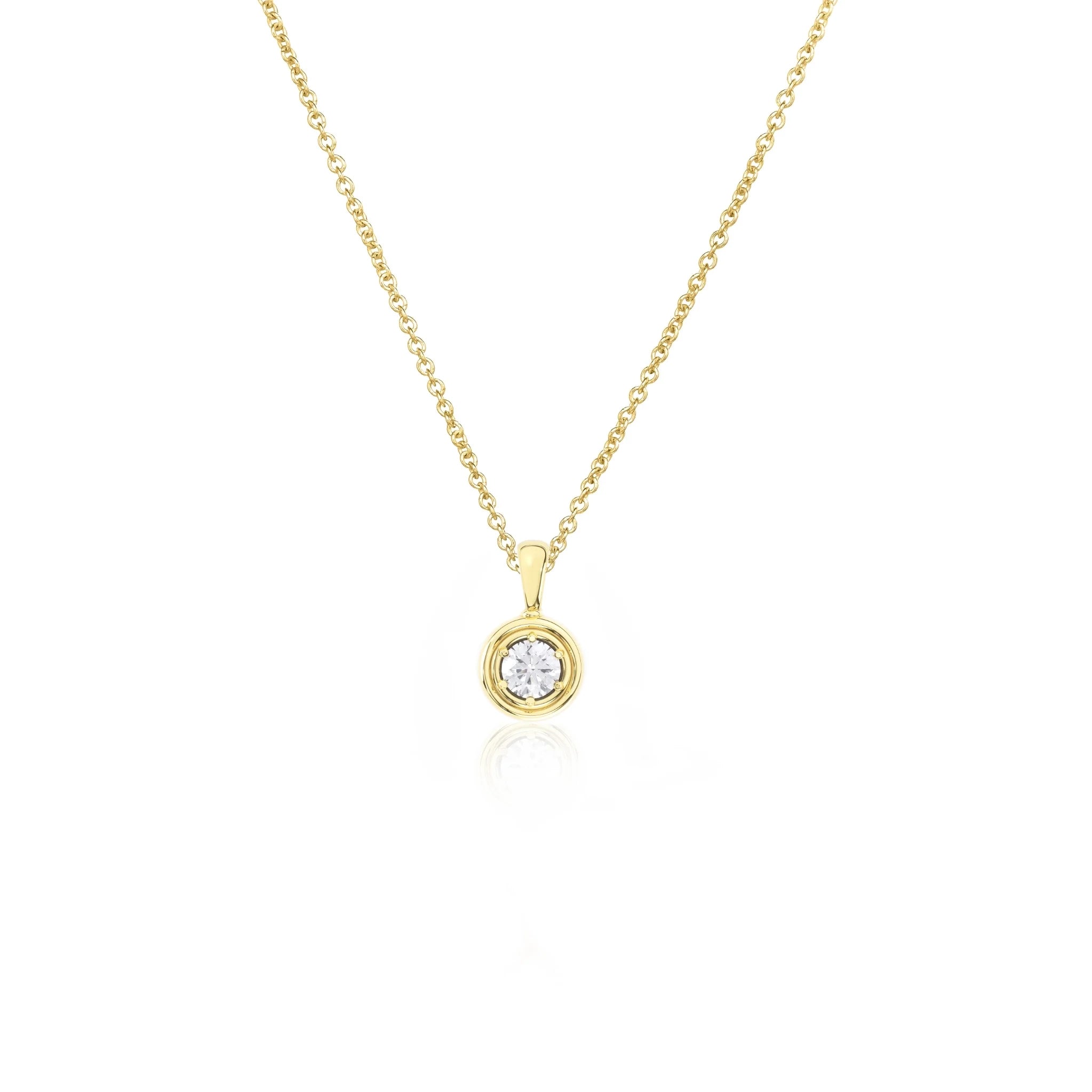 Petite Flow Necklace II | Round Diamond