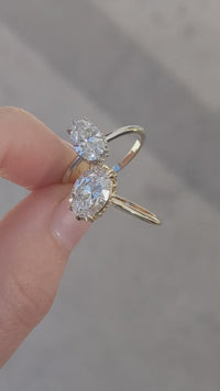 View Flora ring | oval diamond halo