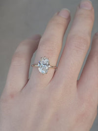 View Flora ring | oval diamond halo