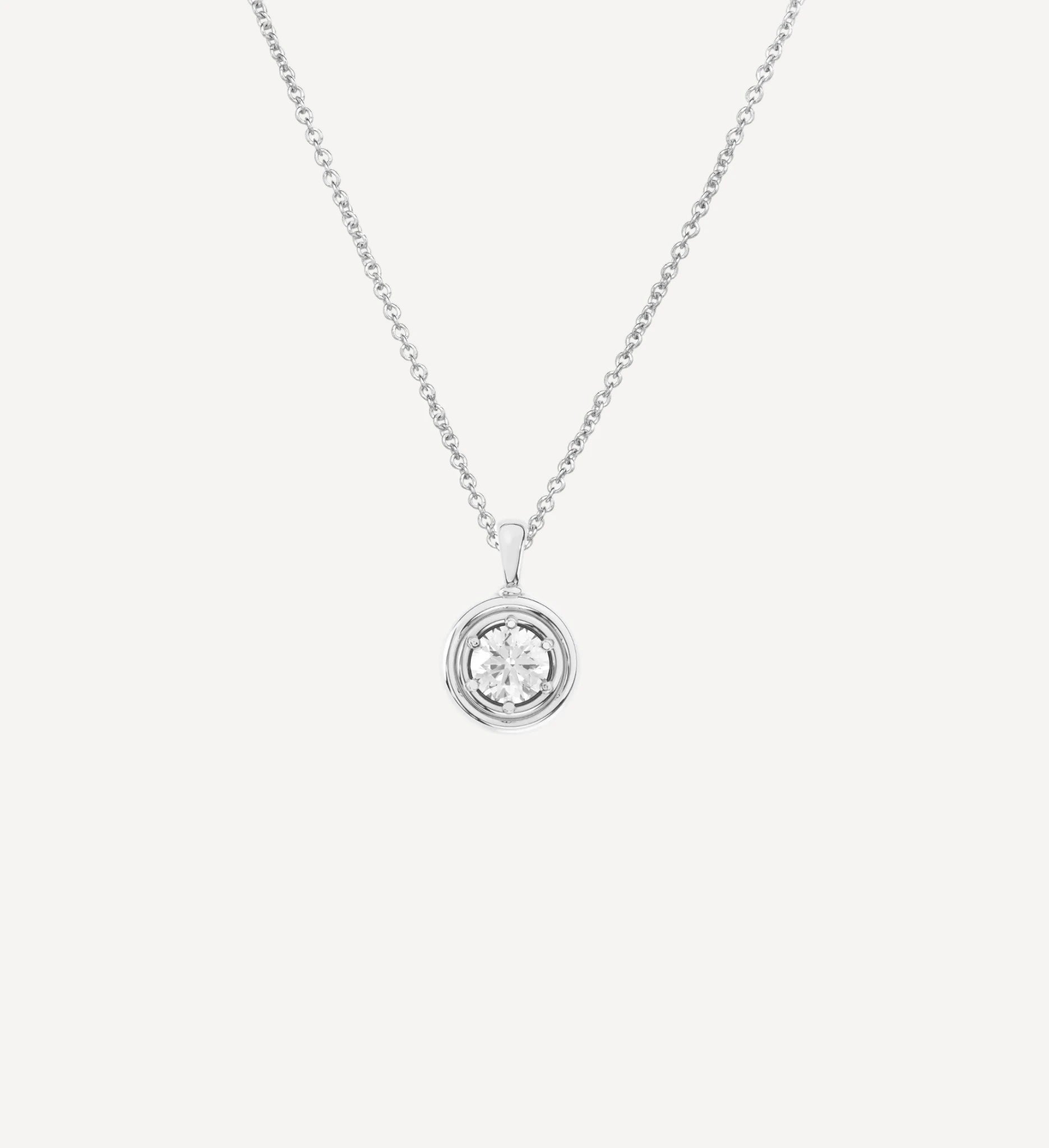 Flow Necklace | Round Diamond