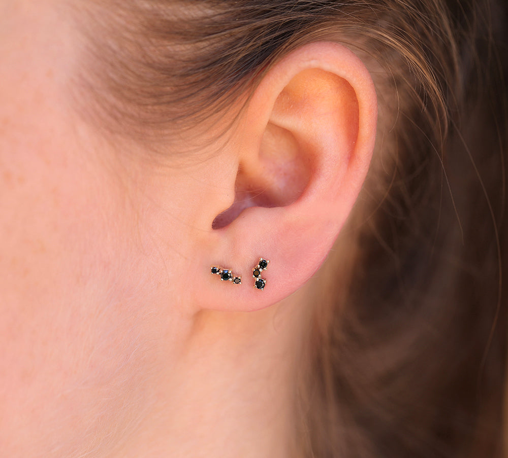 Diamond Cluster studs II | black diamond
