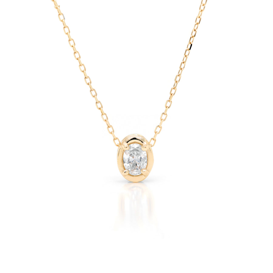 Oval Slider Necklace II | Medium Diamond
