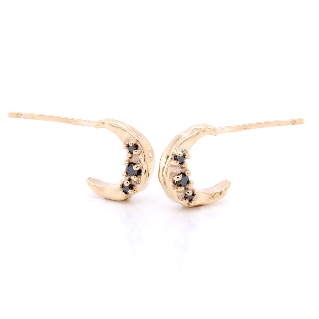 Crescent cuff studs II | black diamond