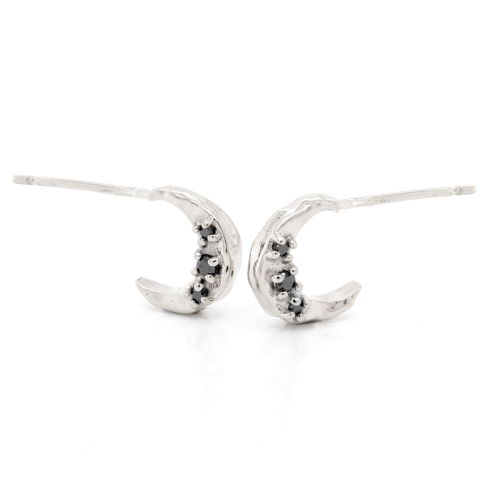 Crescent cuff studs | black diamond