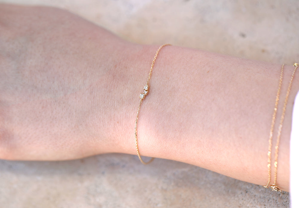 Diamond Cluster Bracelet | white diamond